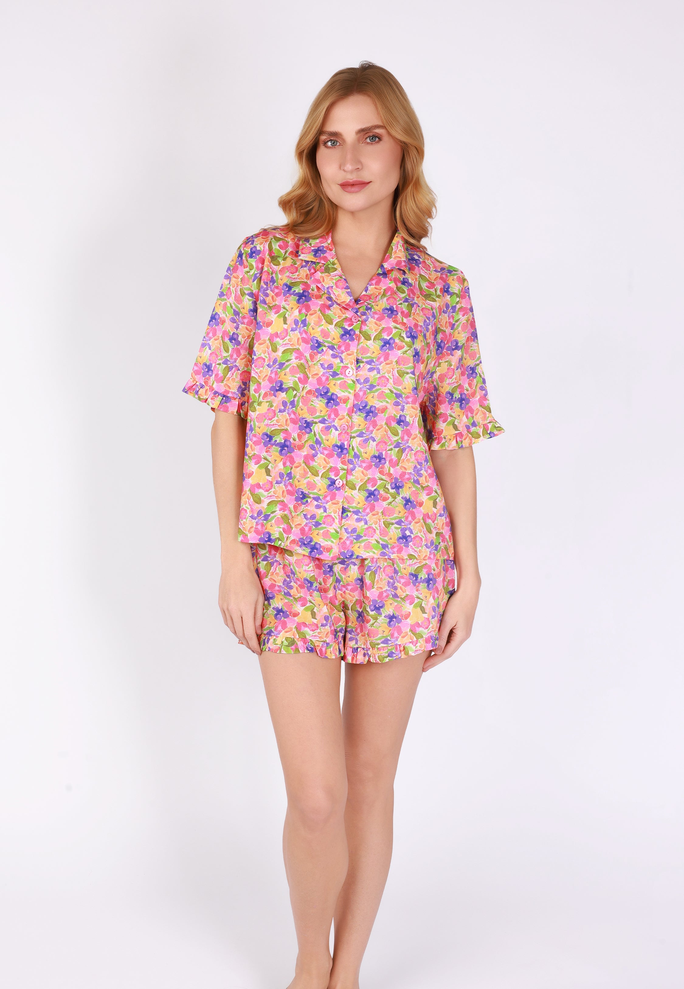 Shorty Pyjama Floral | Collection WATER COLOR FLOWERS