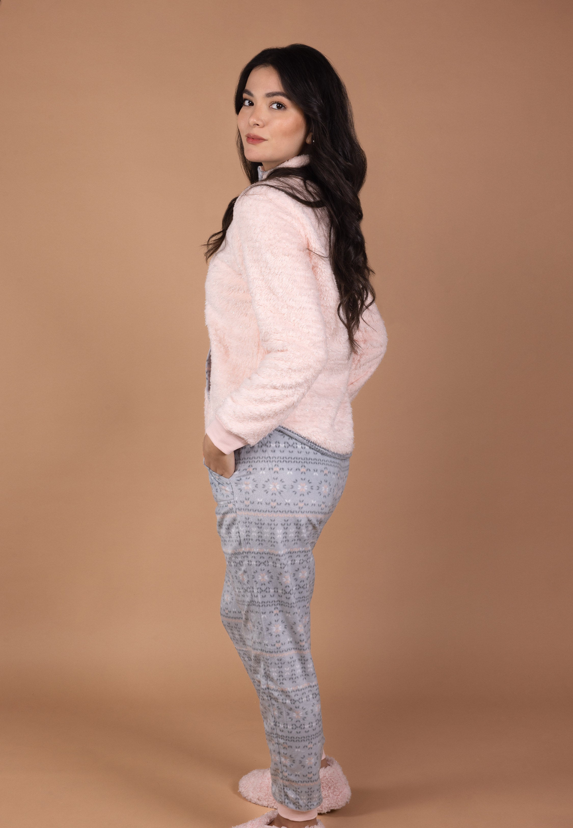 Ensemble Pyjama Saumon Zippé | Collection La Vie en Rose