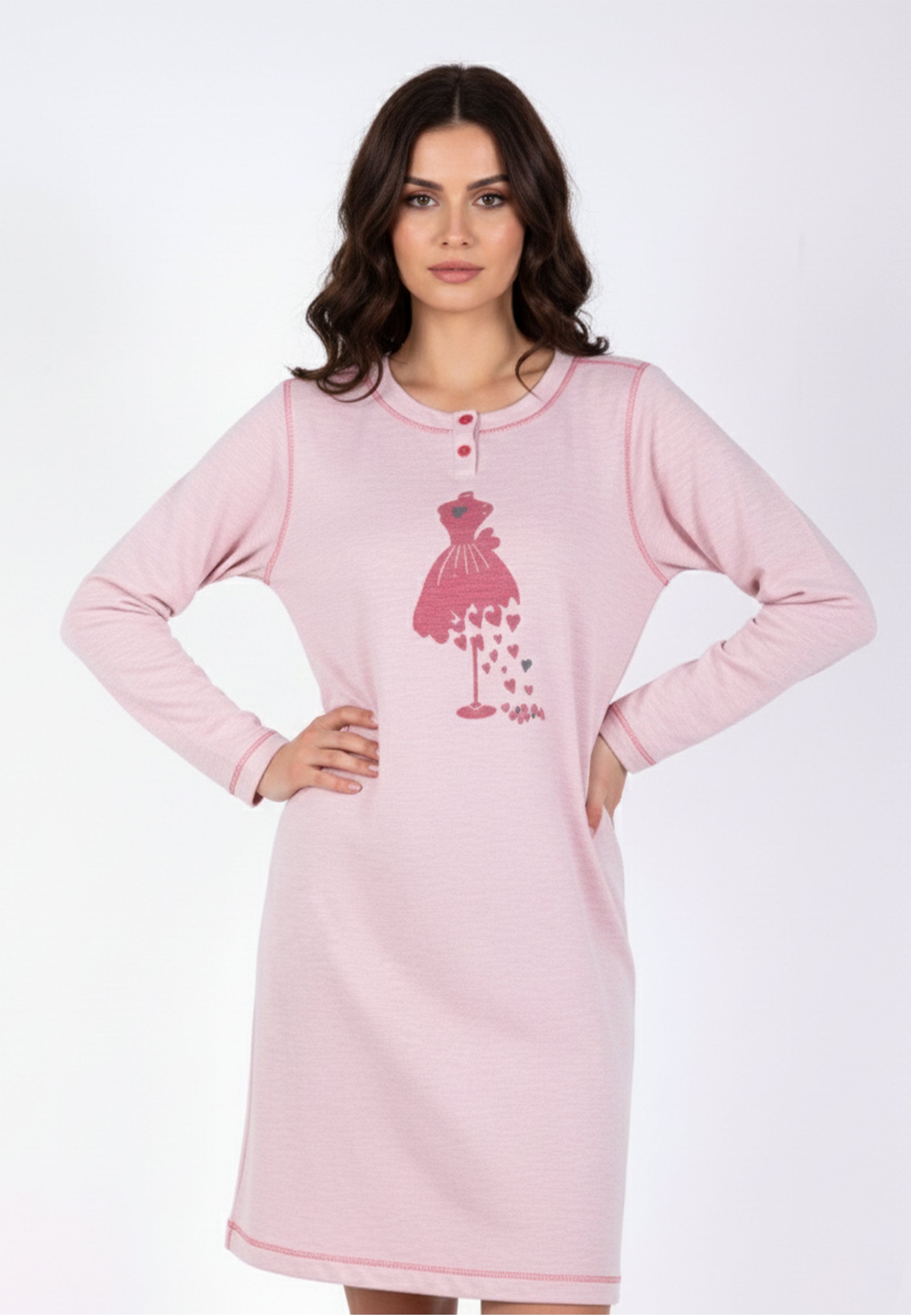 Pyjama Robe Rose Imprimée