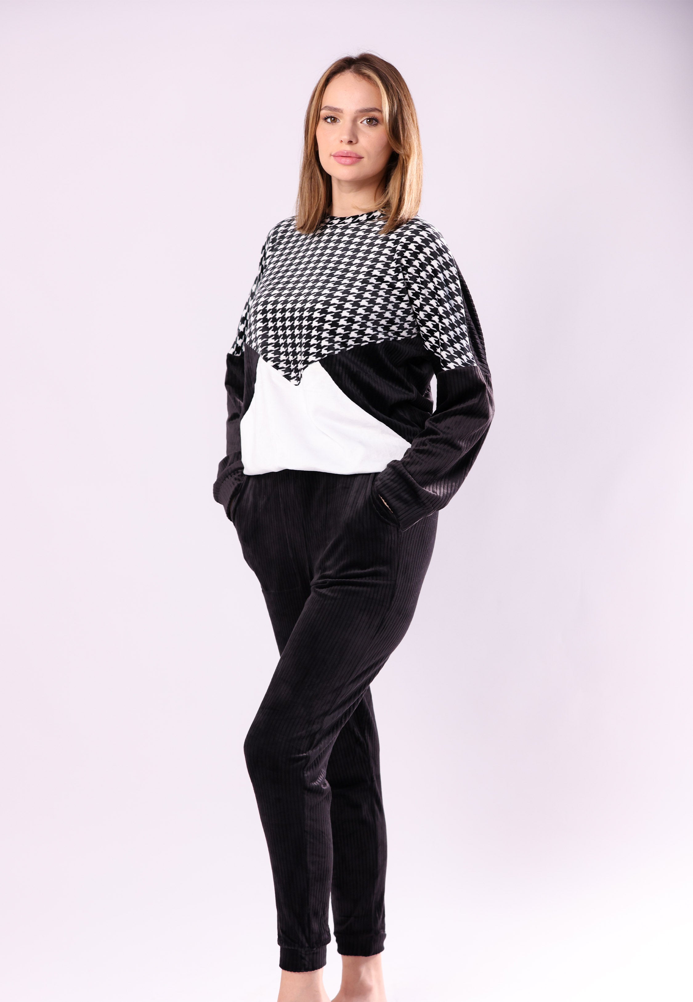 Pyjama à motif pied-de-poule | Collection PDP Black