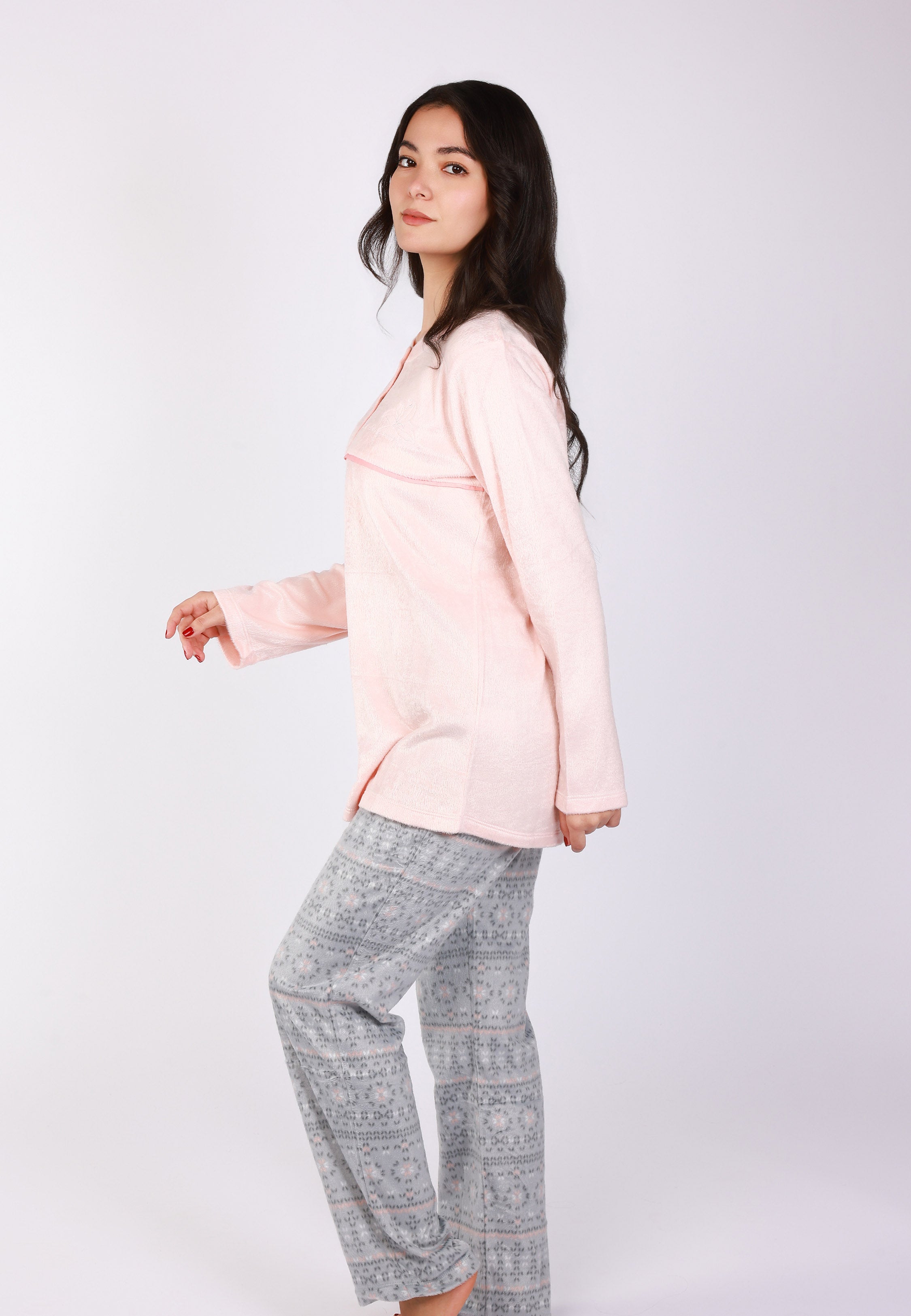 Ensemble Pyjama Saumon Boutonné | Collection La Vie en Rose