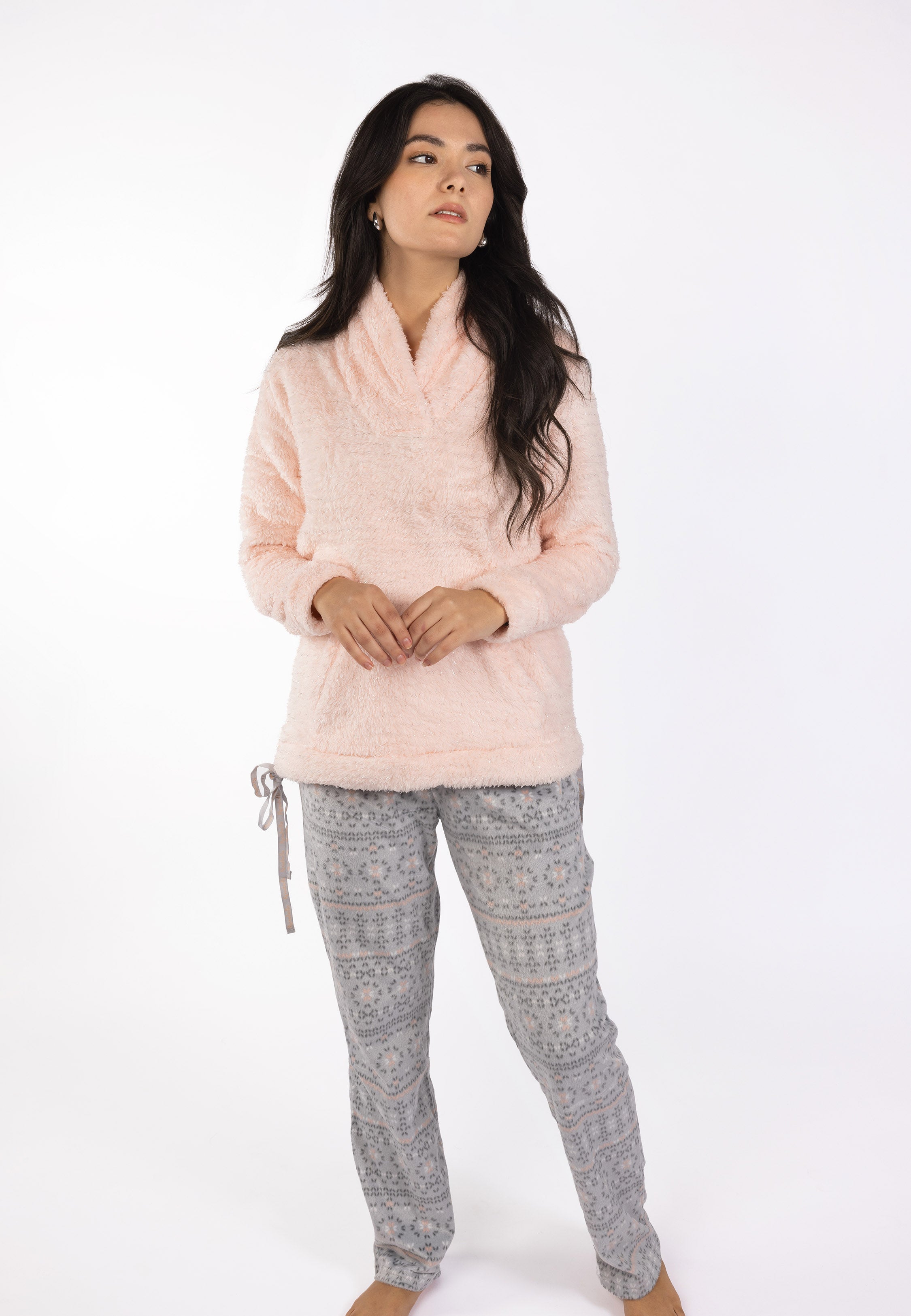 Ensemble Pyjama Saumon Col Croisé | Collection La Vie en Rose