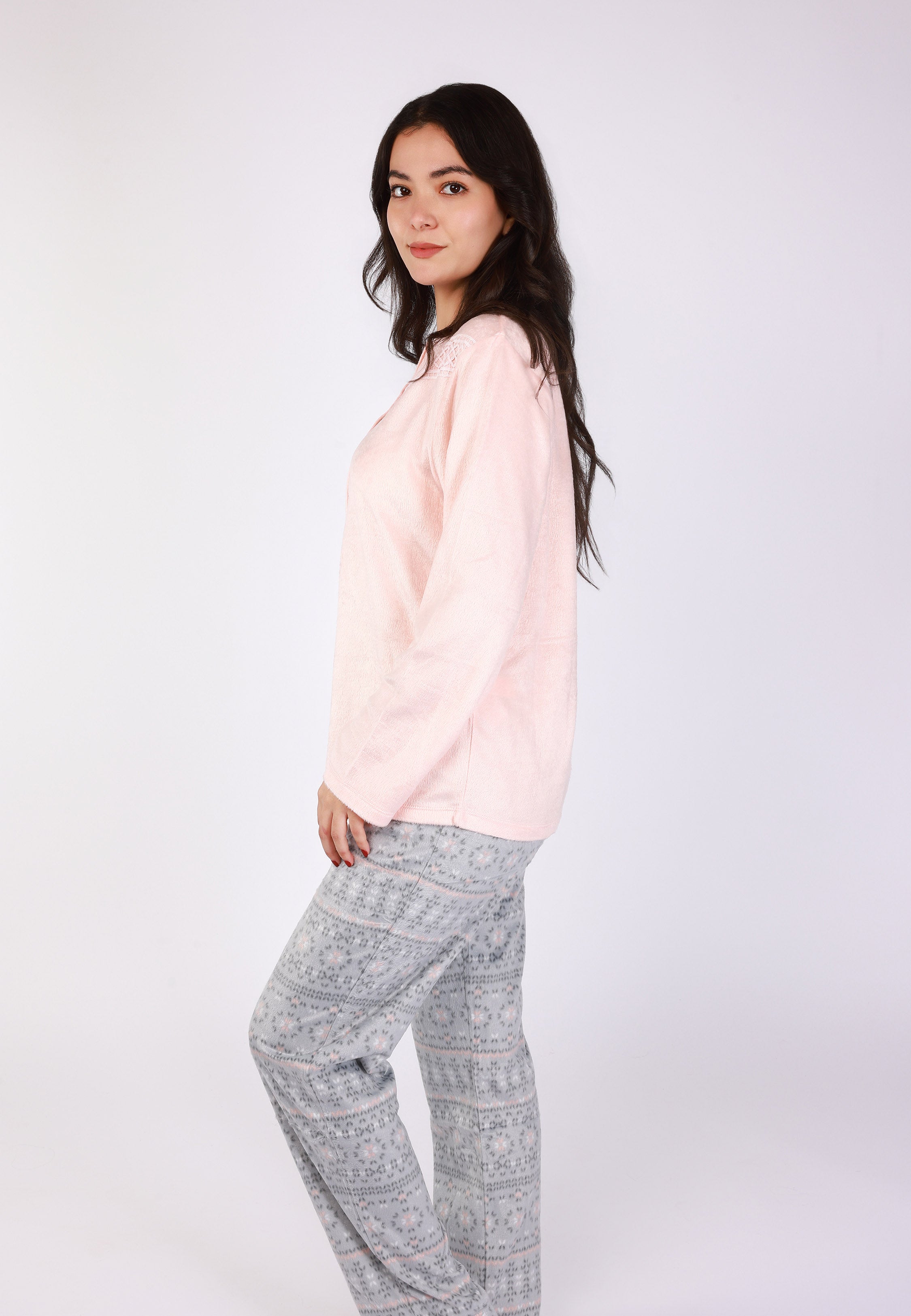 Ensemble Pyjama Saumon à Dentelle | Collection La Vie en Rose