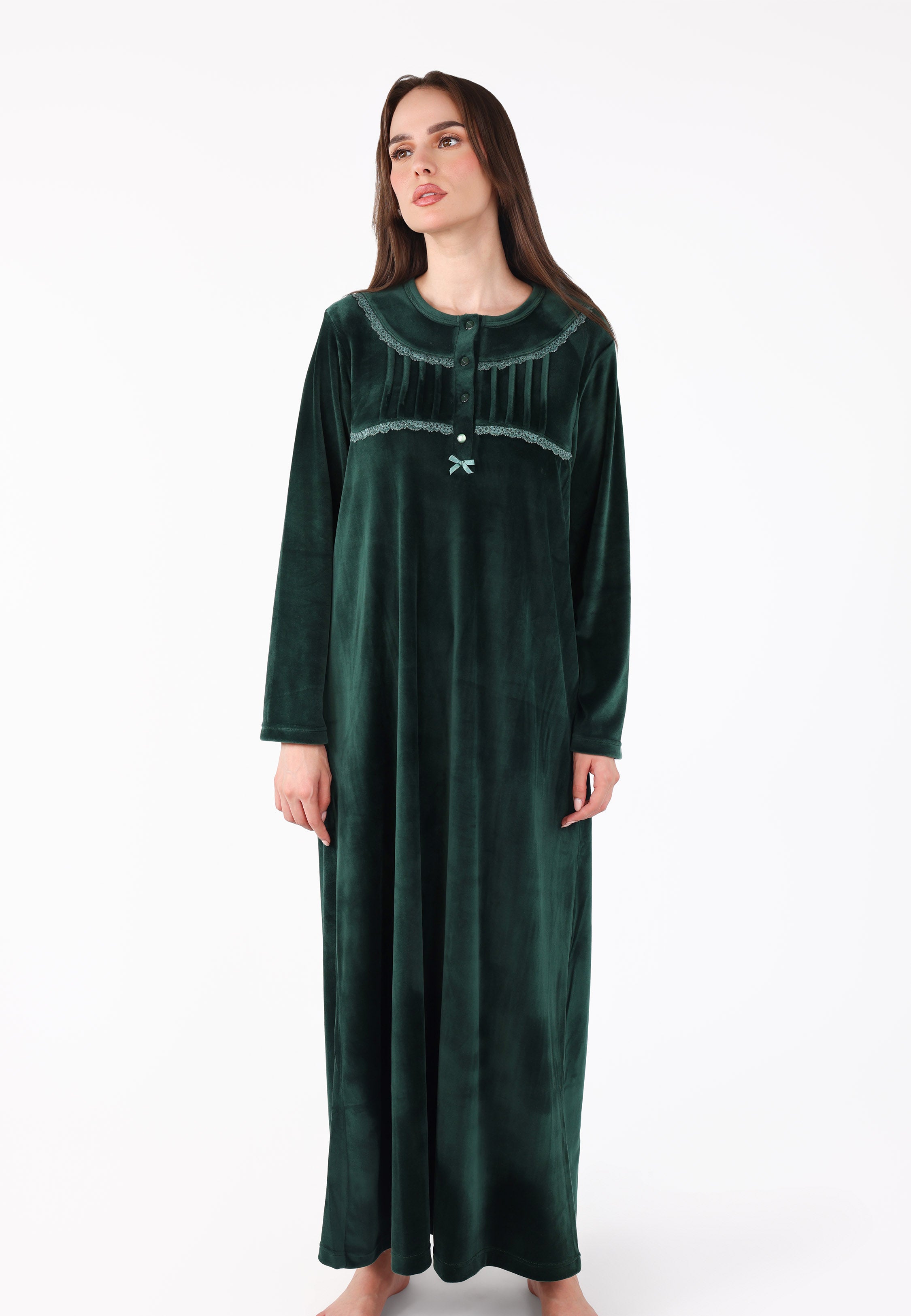 Robe de nuit longue en velours doux