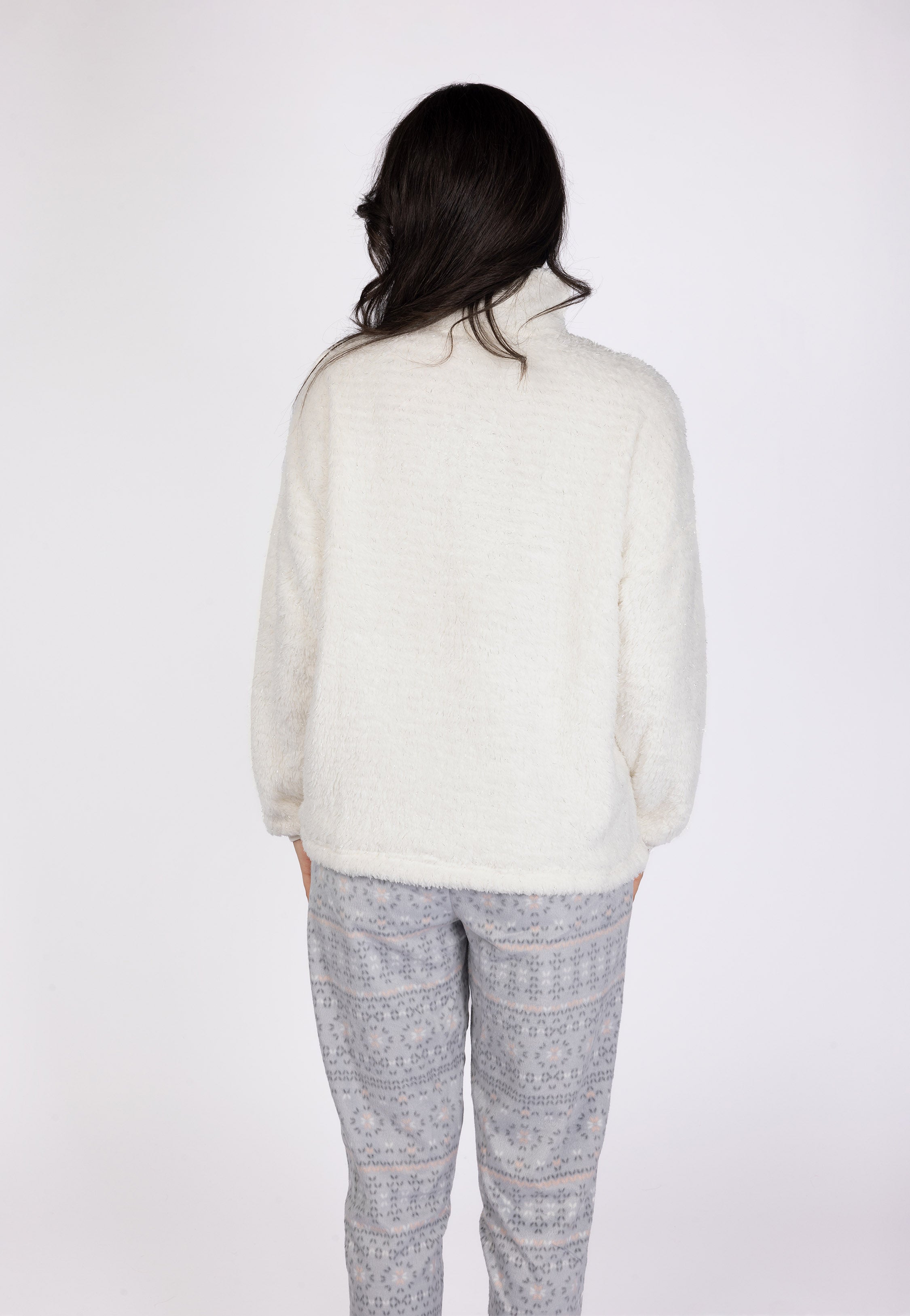 Ensemble Pyjama Crème Col Montant | Collection La Vie en Rose