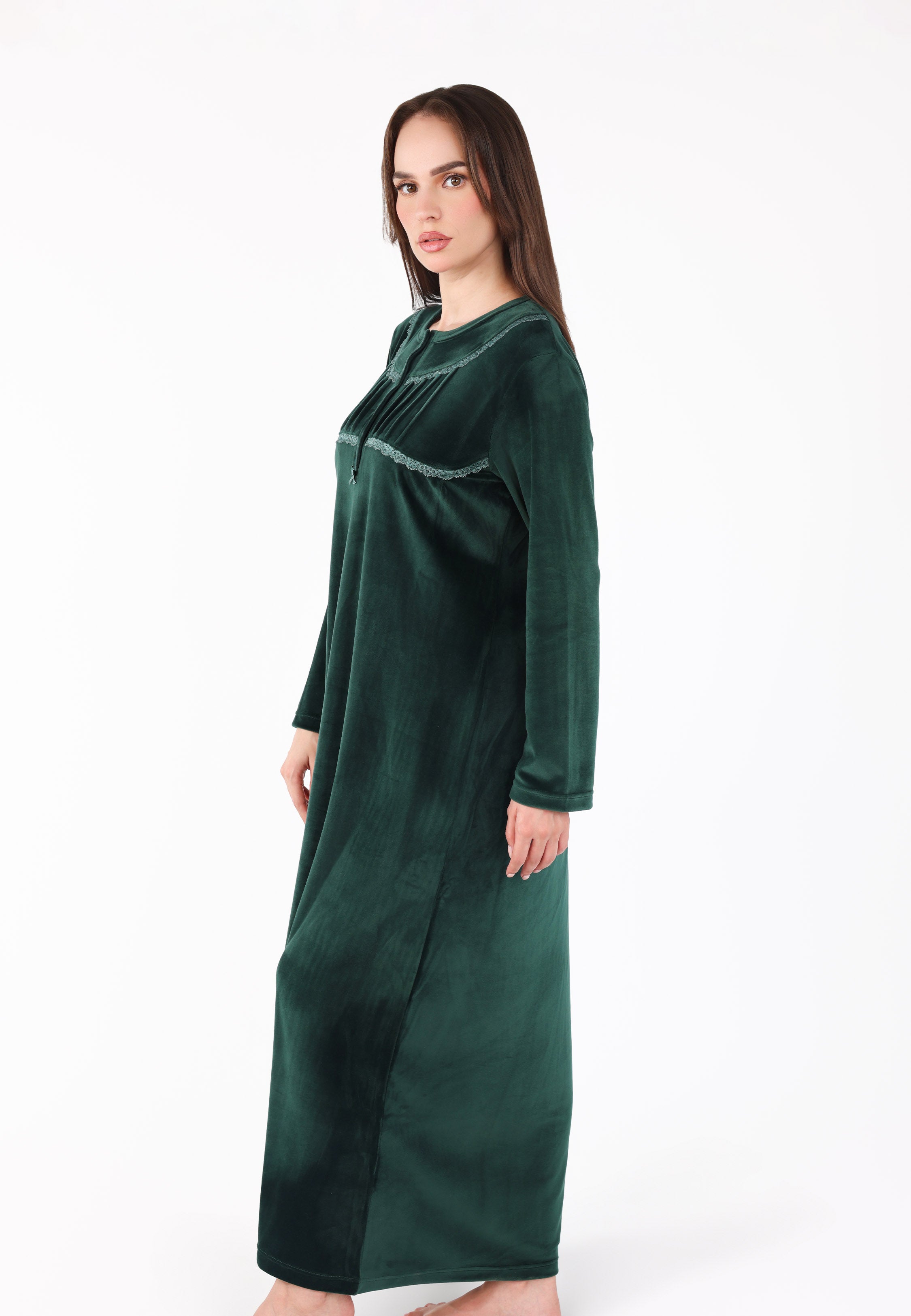 Robe de nuit longue en velours doux