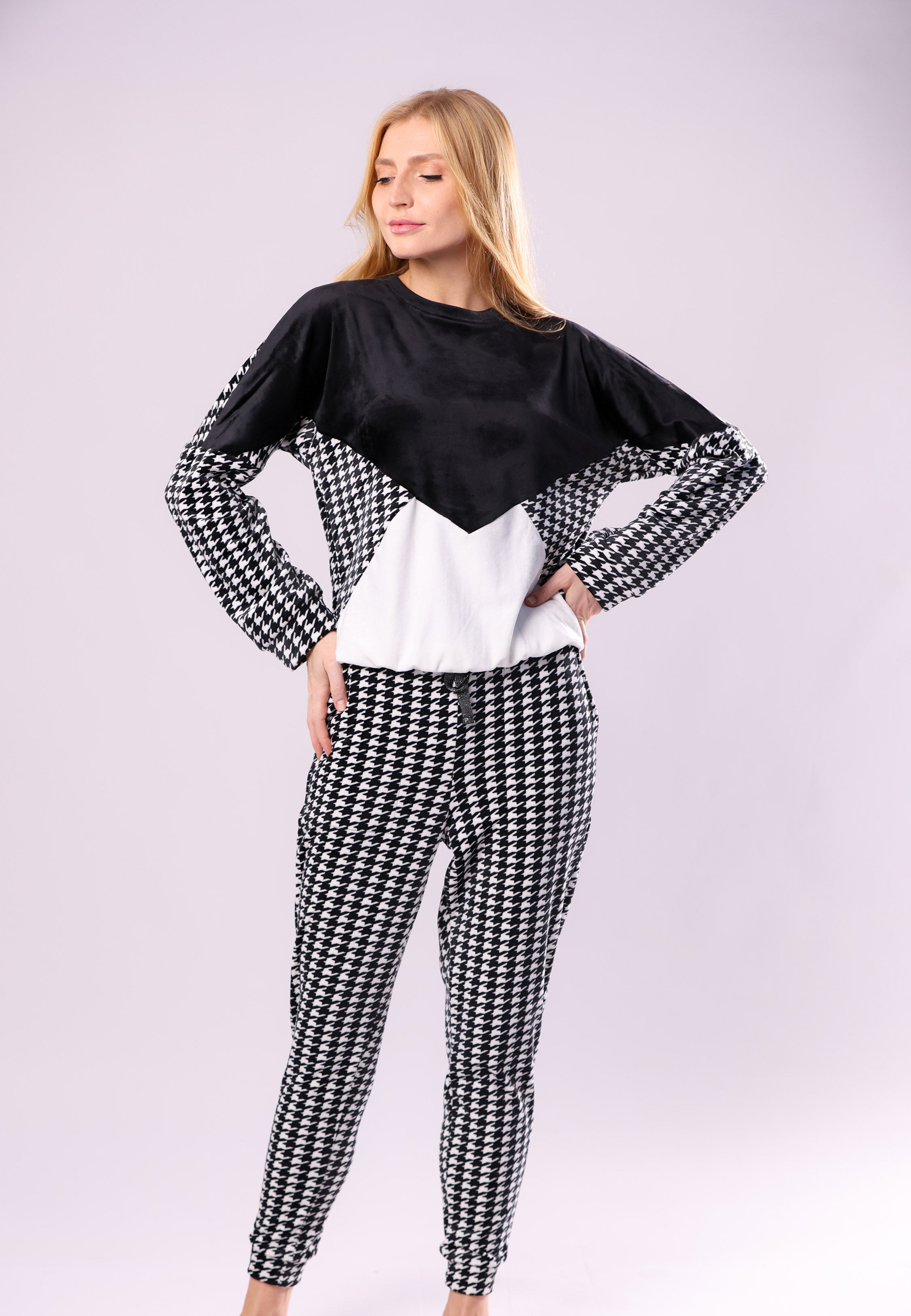 Pyjama à Motif Pied-de-Poule | Collection PDP Black