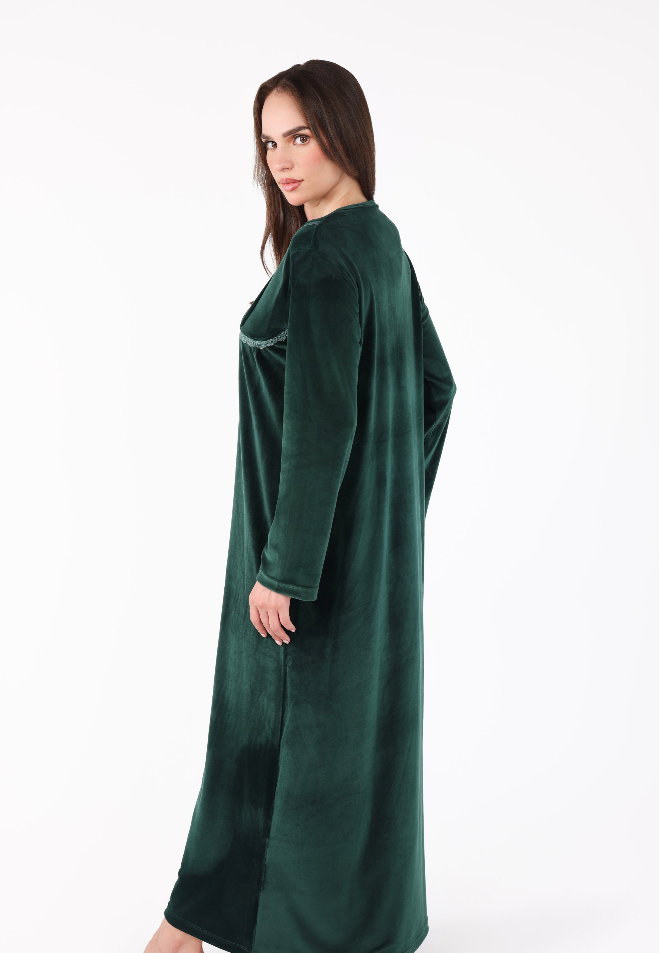 Robe de nuit longue en velours doux