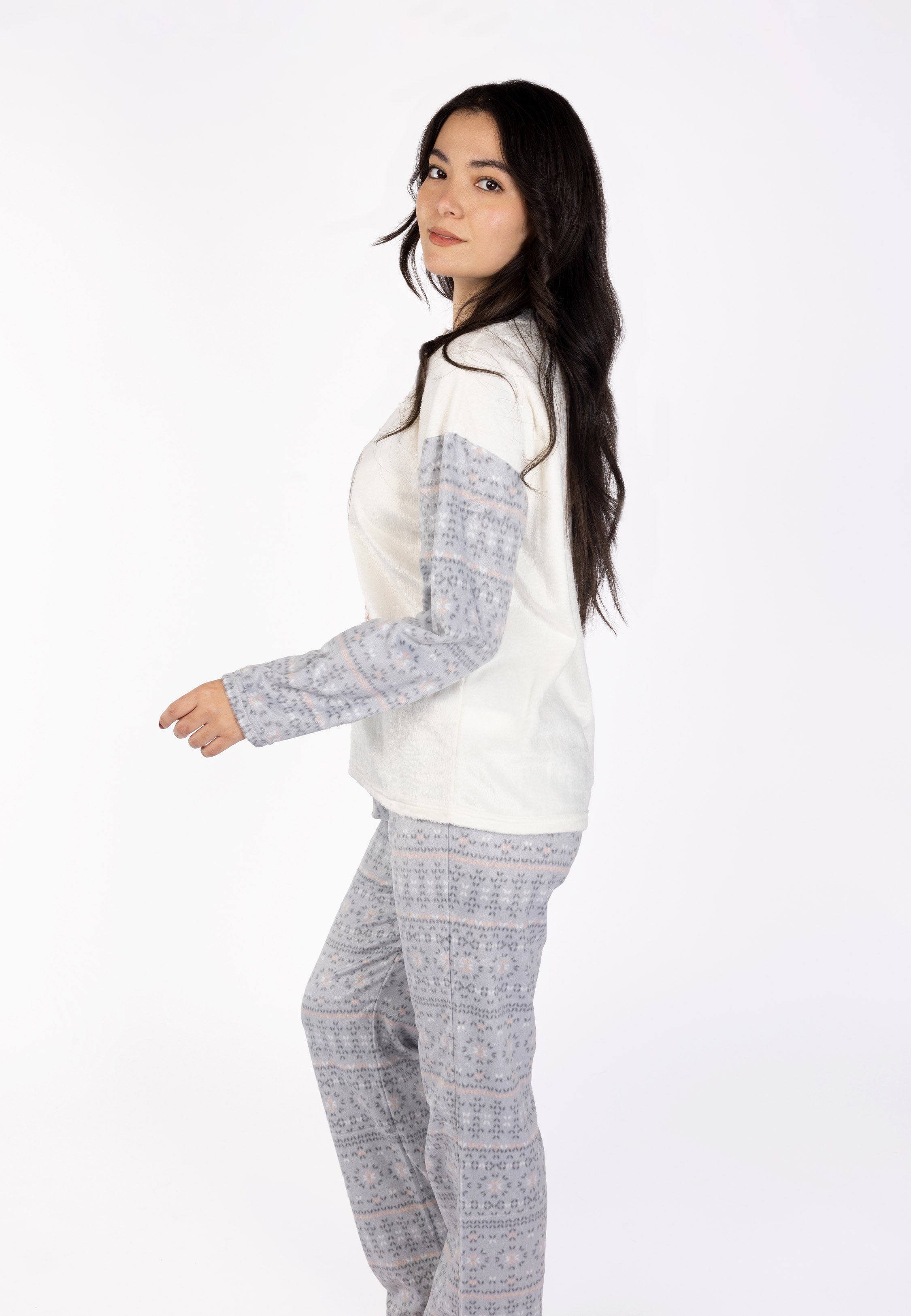 Ensemble Pyjama Crème à Motif Cœur | Collection La Vie en Rose