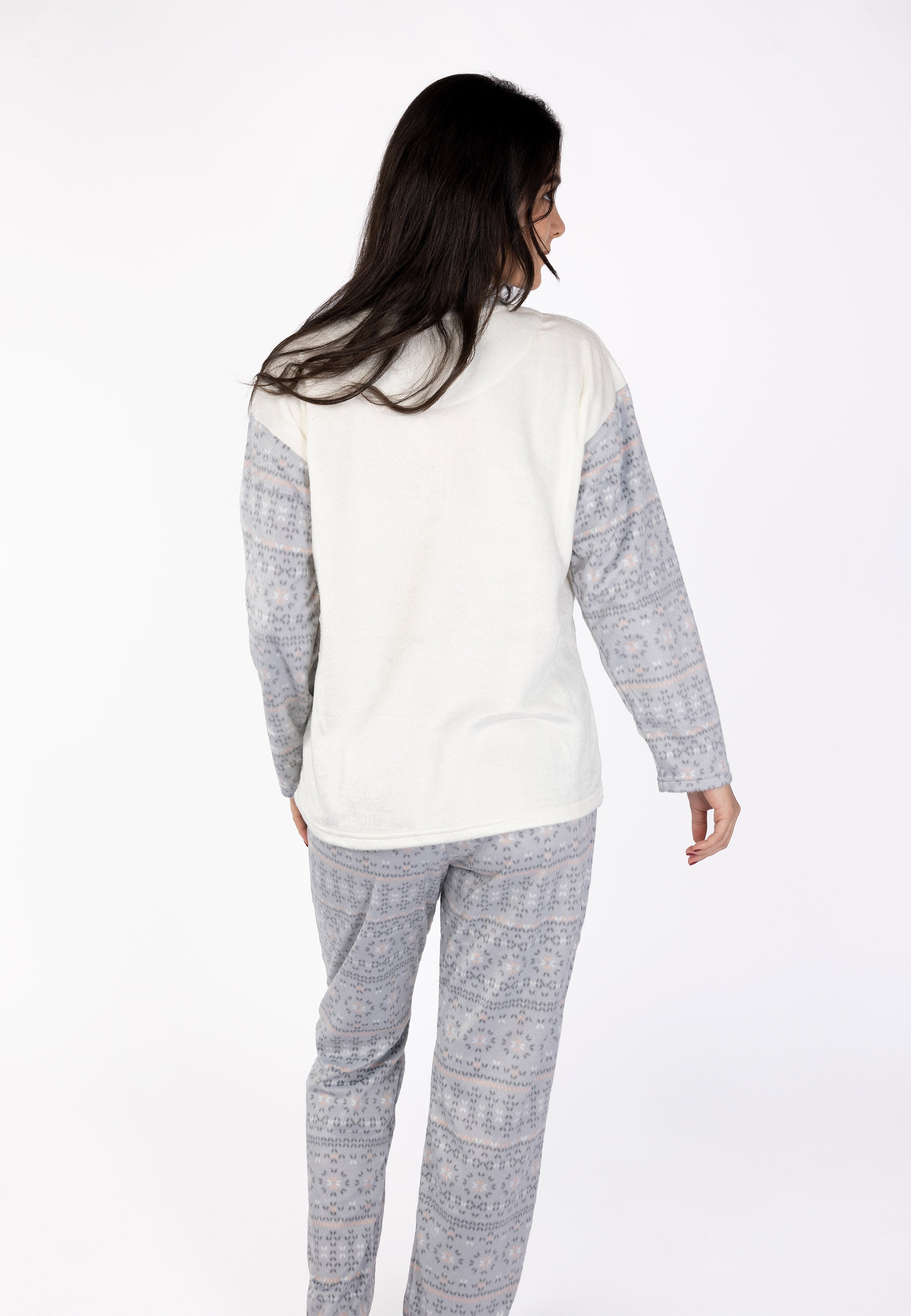 Ensemble Pyjama Crème à Motif Cœur | Collection La Vie en Rose