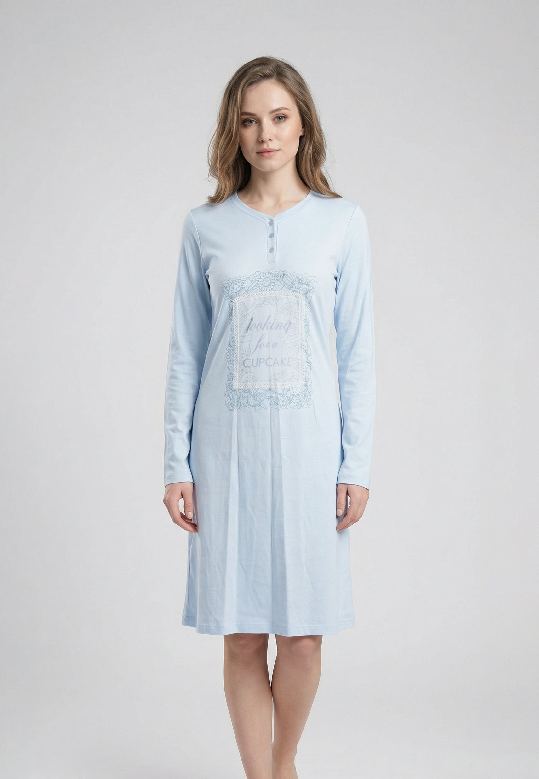 Pyjama Robe Douce Bleu Ciel