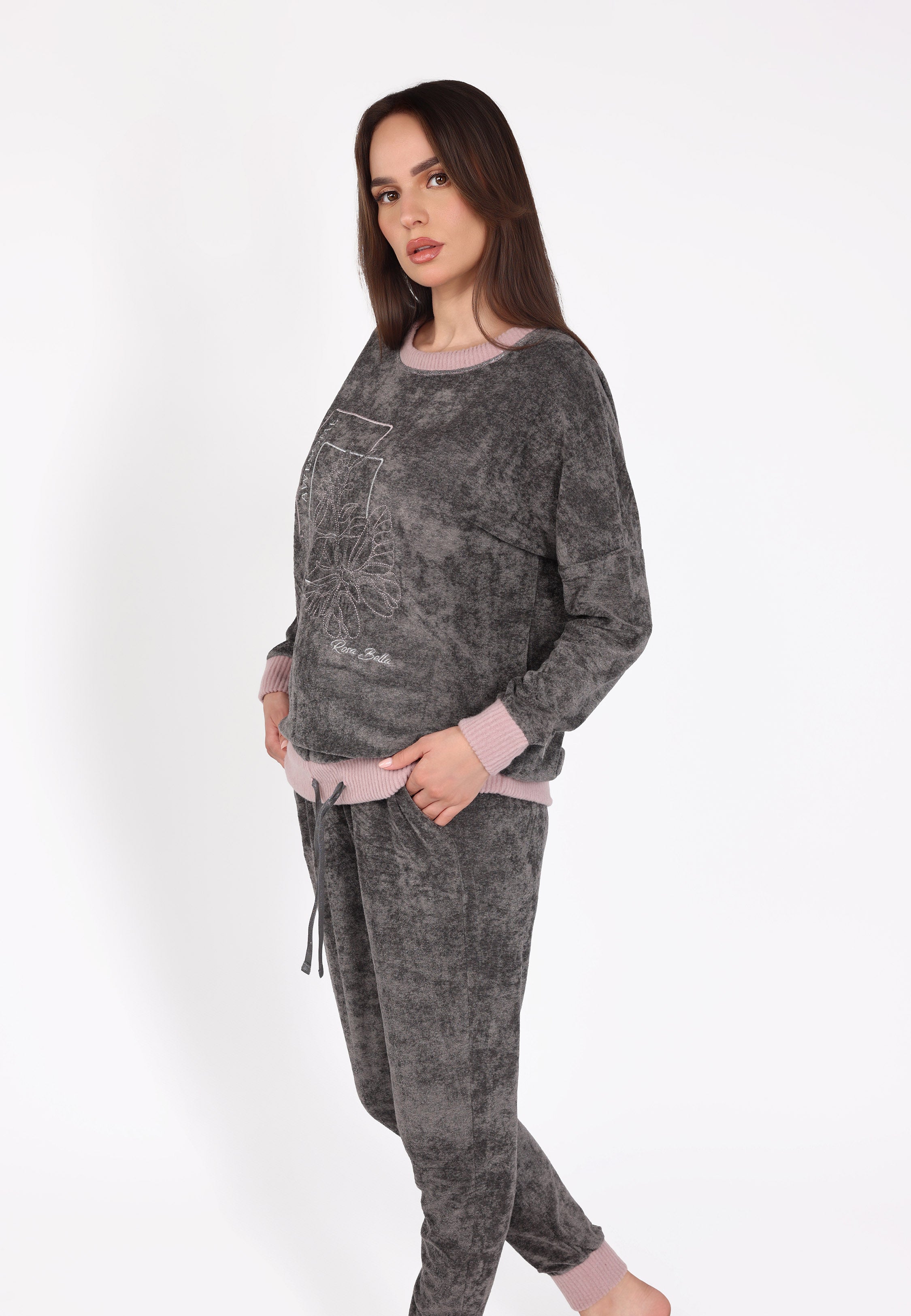 Pyjama doux à détails roses | Collection Silver Cloud