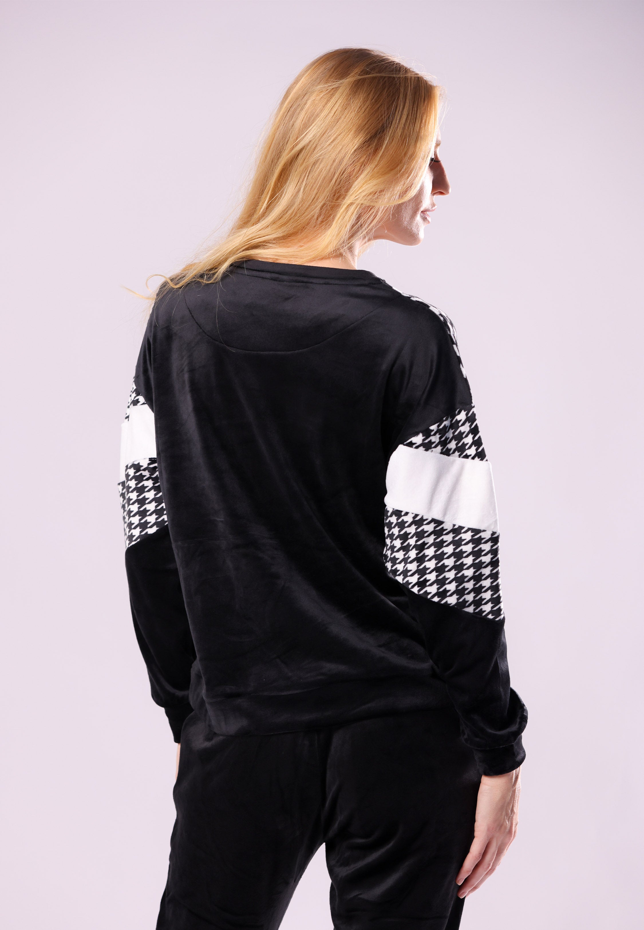 Pyjama noir & blanc à motif graphique | Collection PDP Black