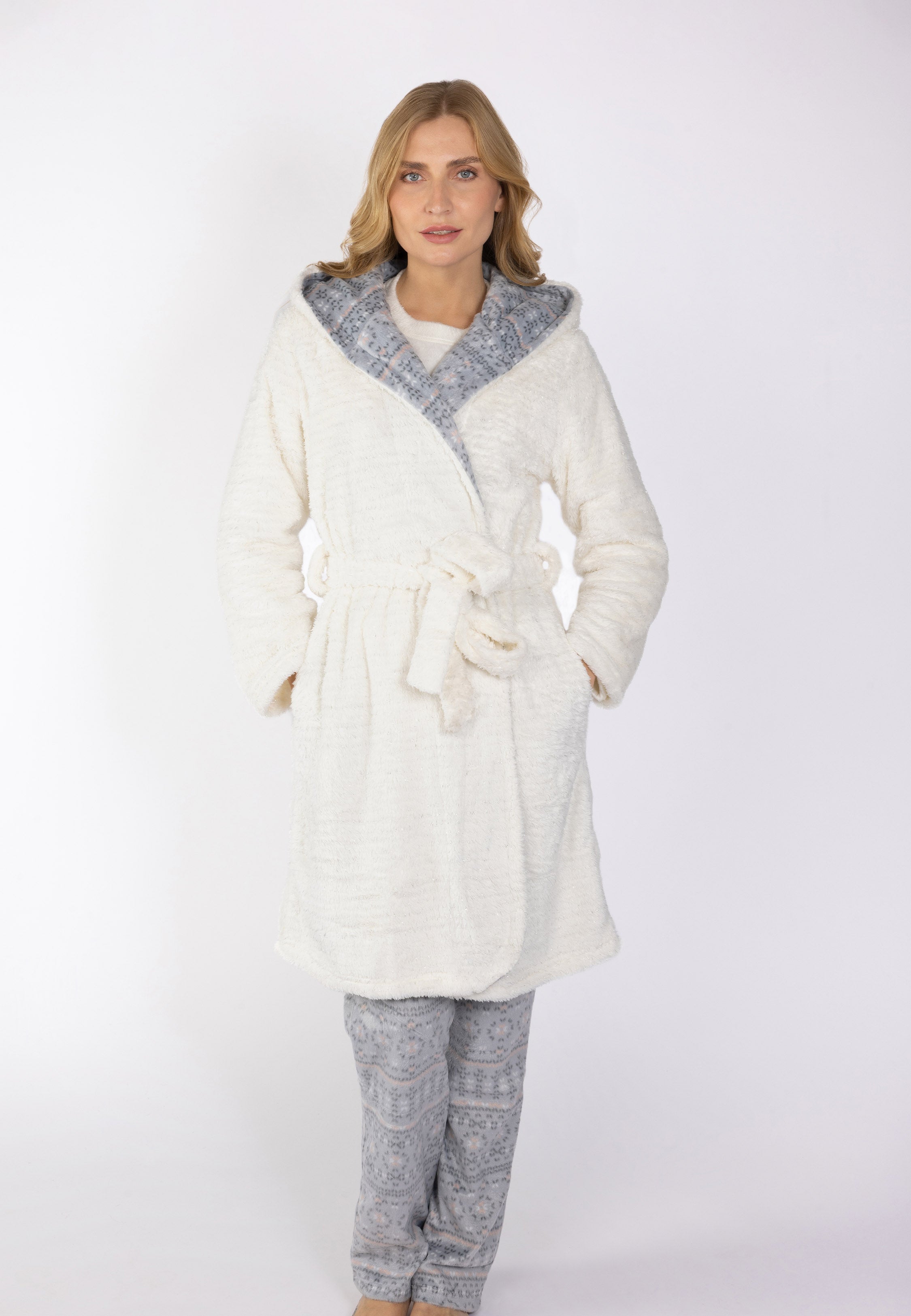 Peignoir Crème Doux avec Capuche | Collection La Vie en Rose