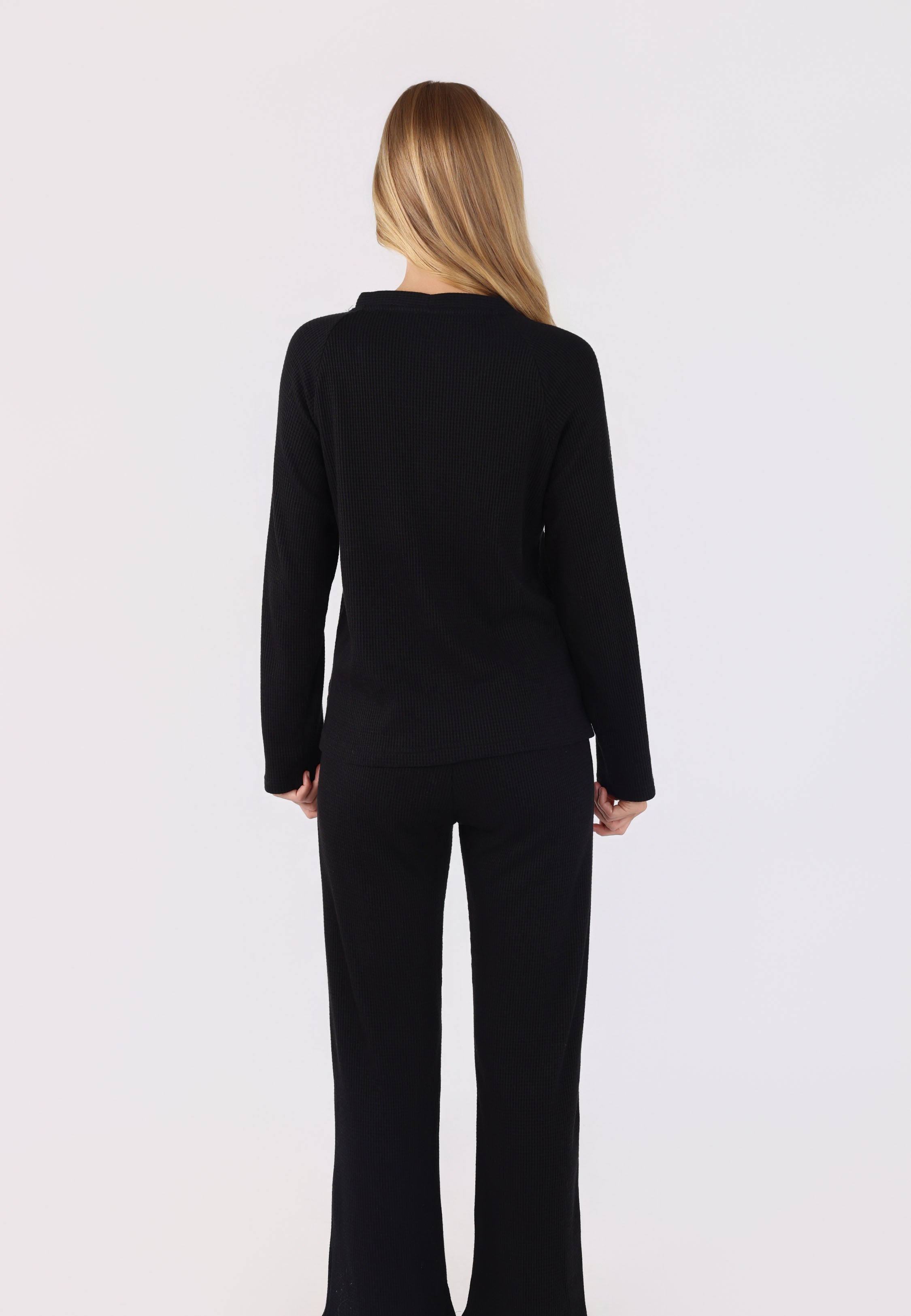 Ensemble pyjama à col V et boutons | Collection Waffle