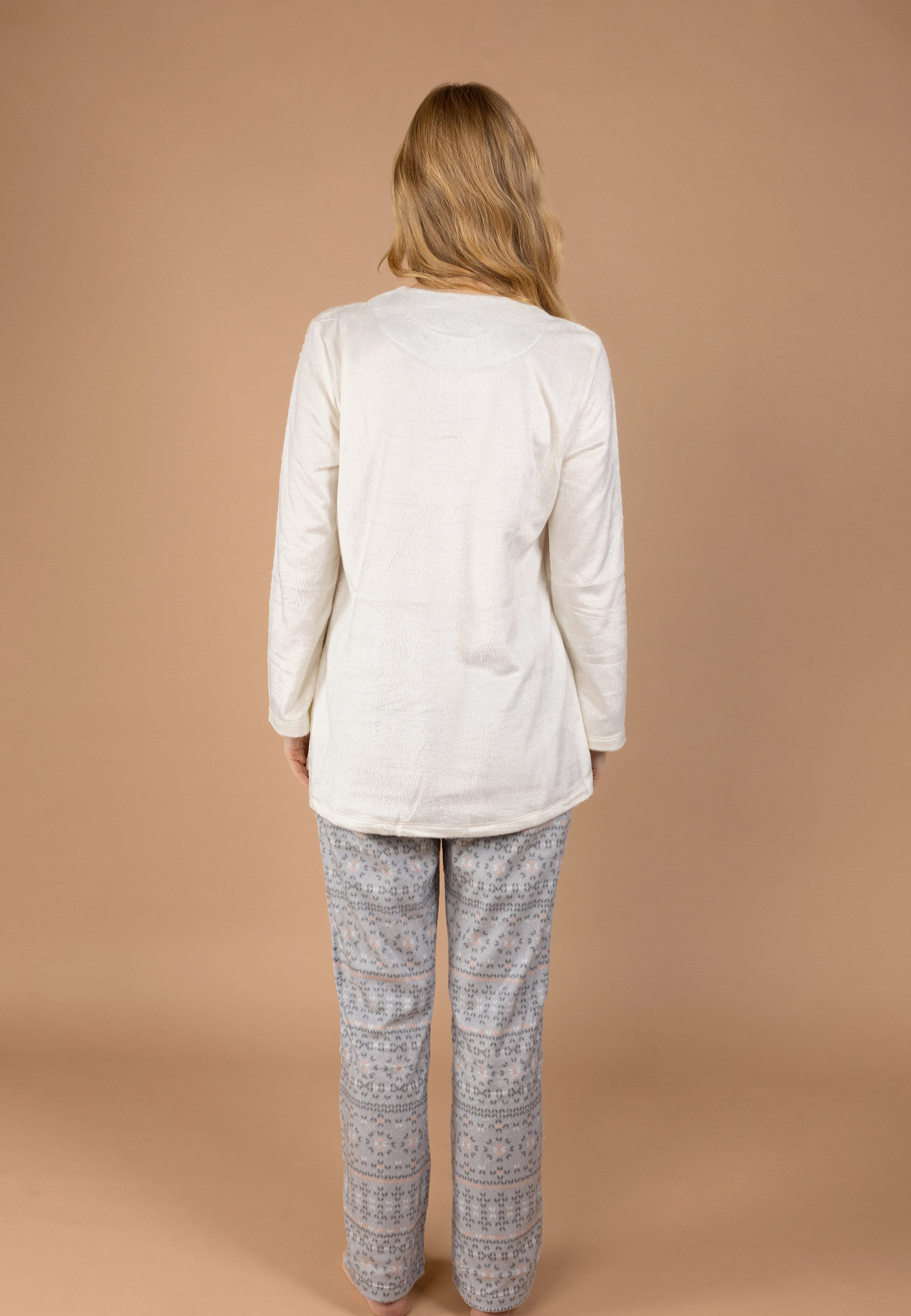 Ensemble Pyjama Crème à Boutons | Collection La Vie en Rose