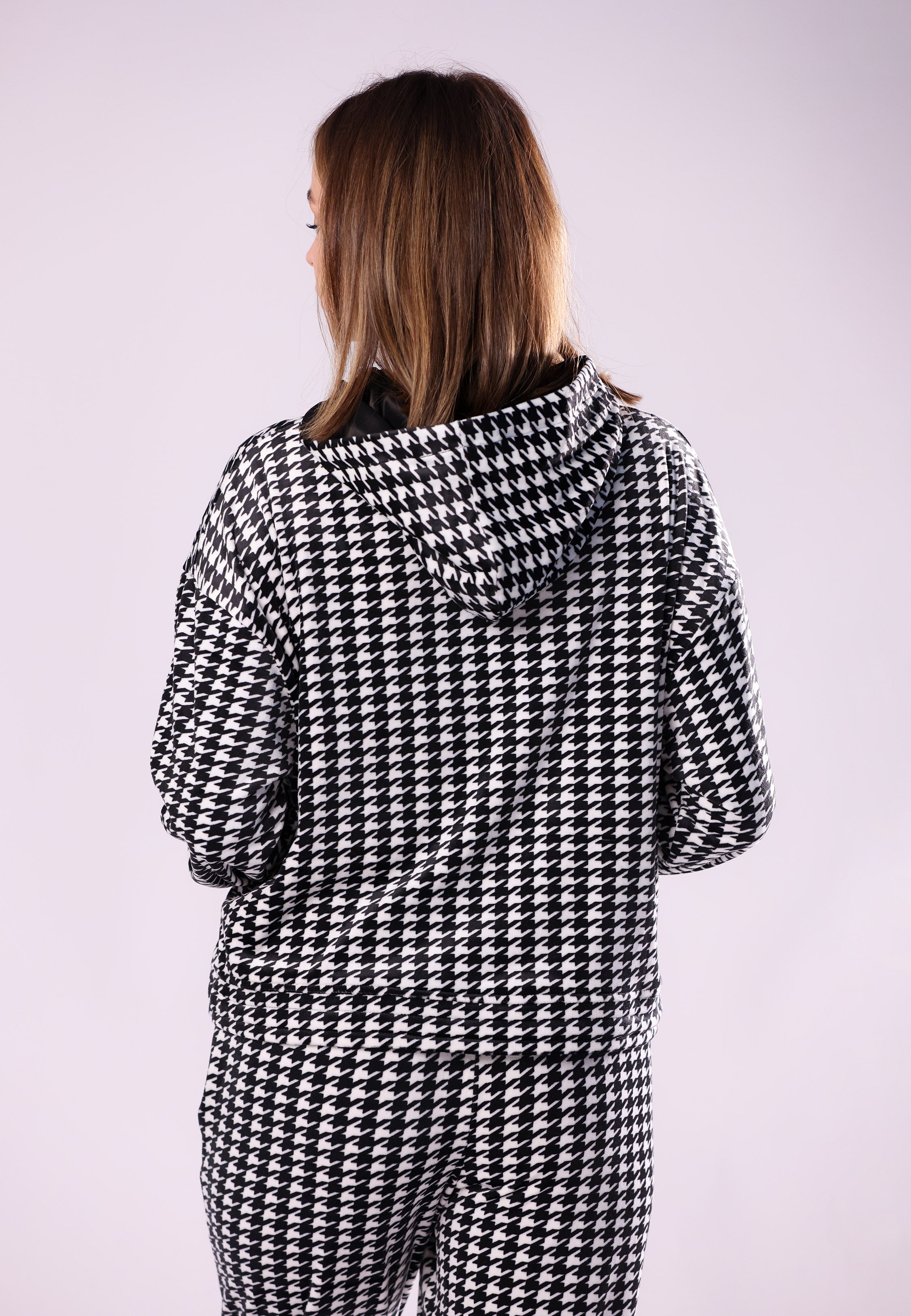 Pyjama à capuche pied-de-poule | Collection PDP Black