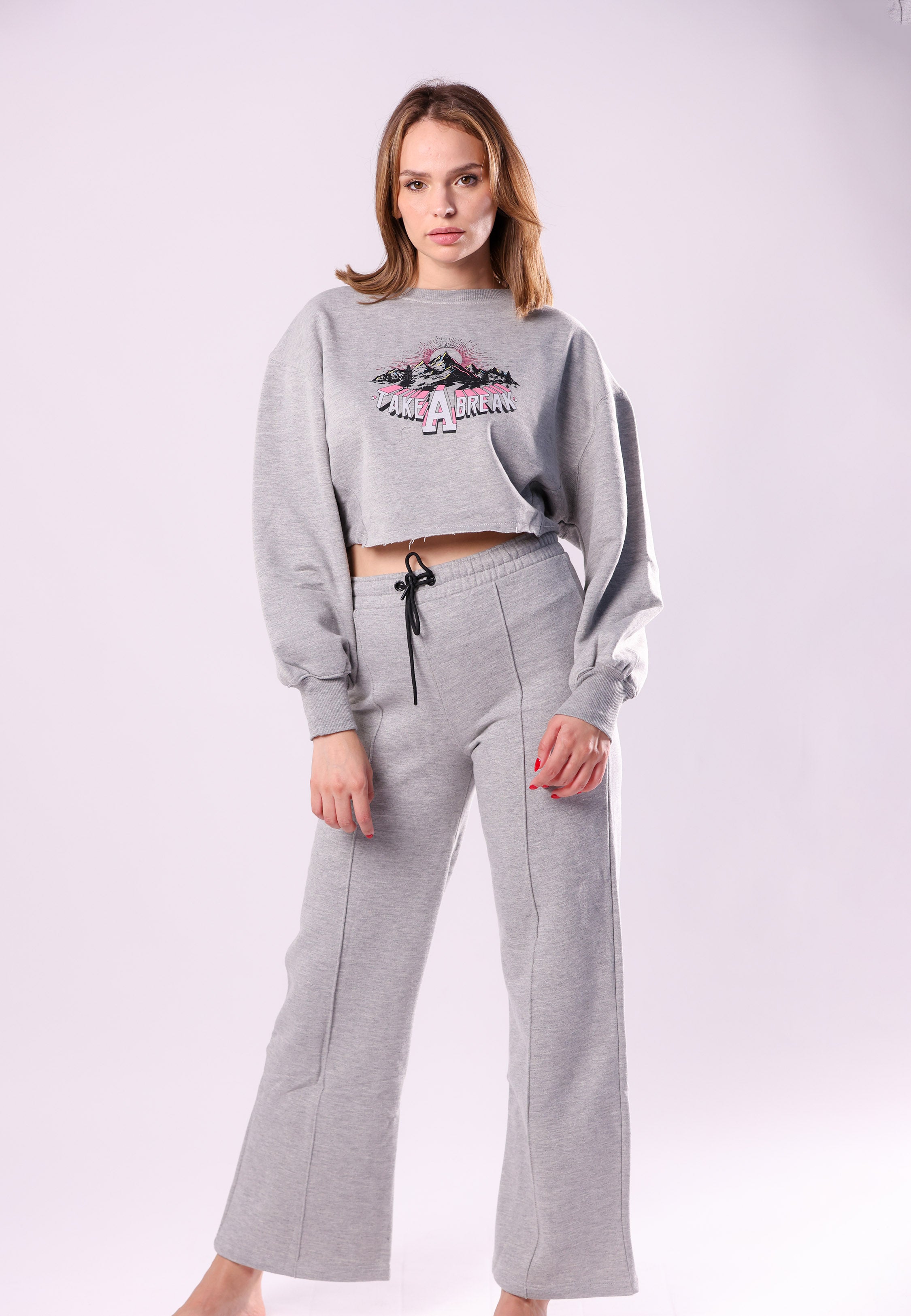 Pyjama gris crop | Collection MLT CHINE