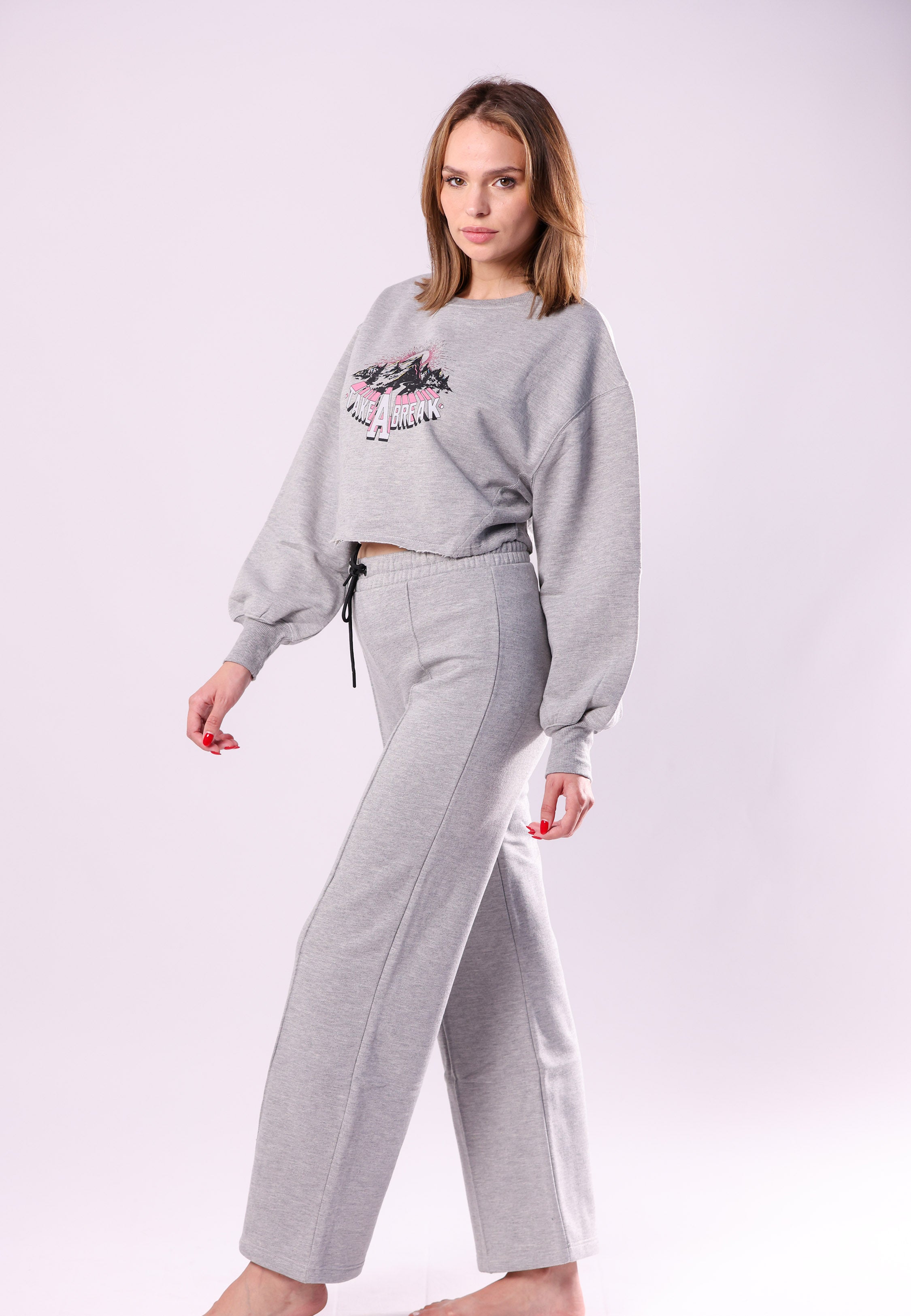 Pyjama gris crop | Collection MLT CHINE