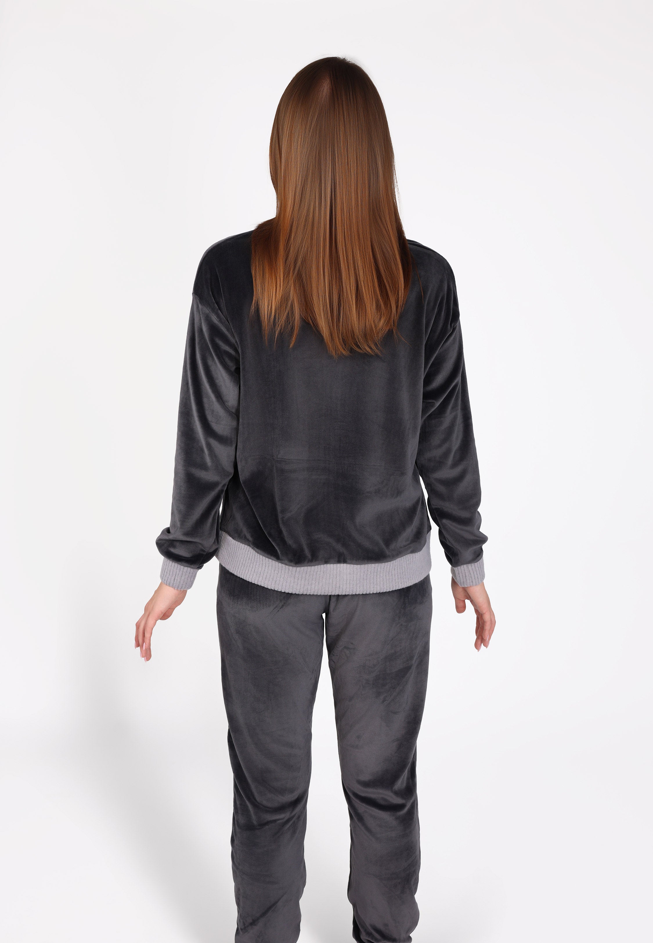 Ensemble pyjama col V à poche | Collection Velvet MLC