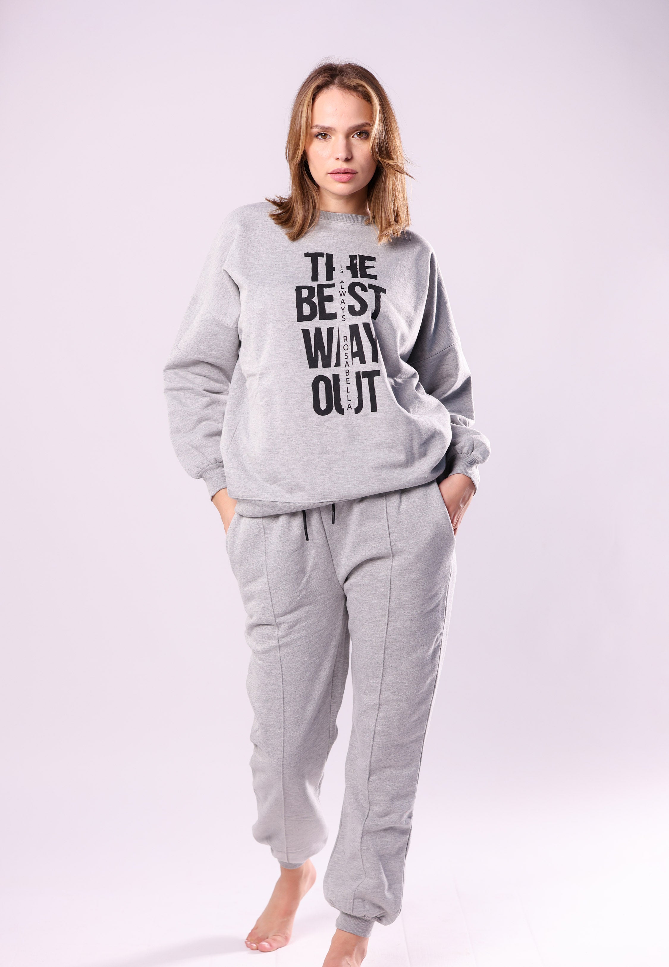 Pyjama gris imprimé texte | Collection MLT CHINE