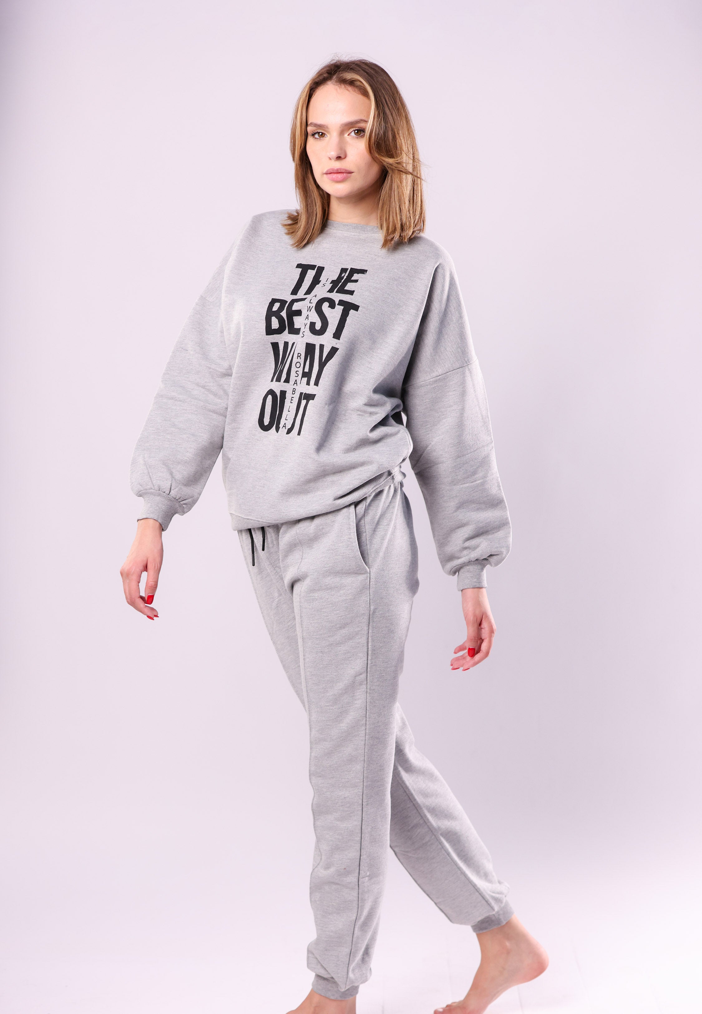 Pyjama gris imprimé texte | Collection MLT CHINE