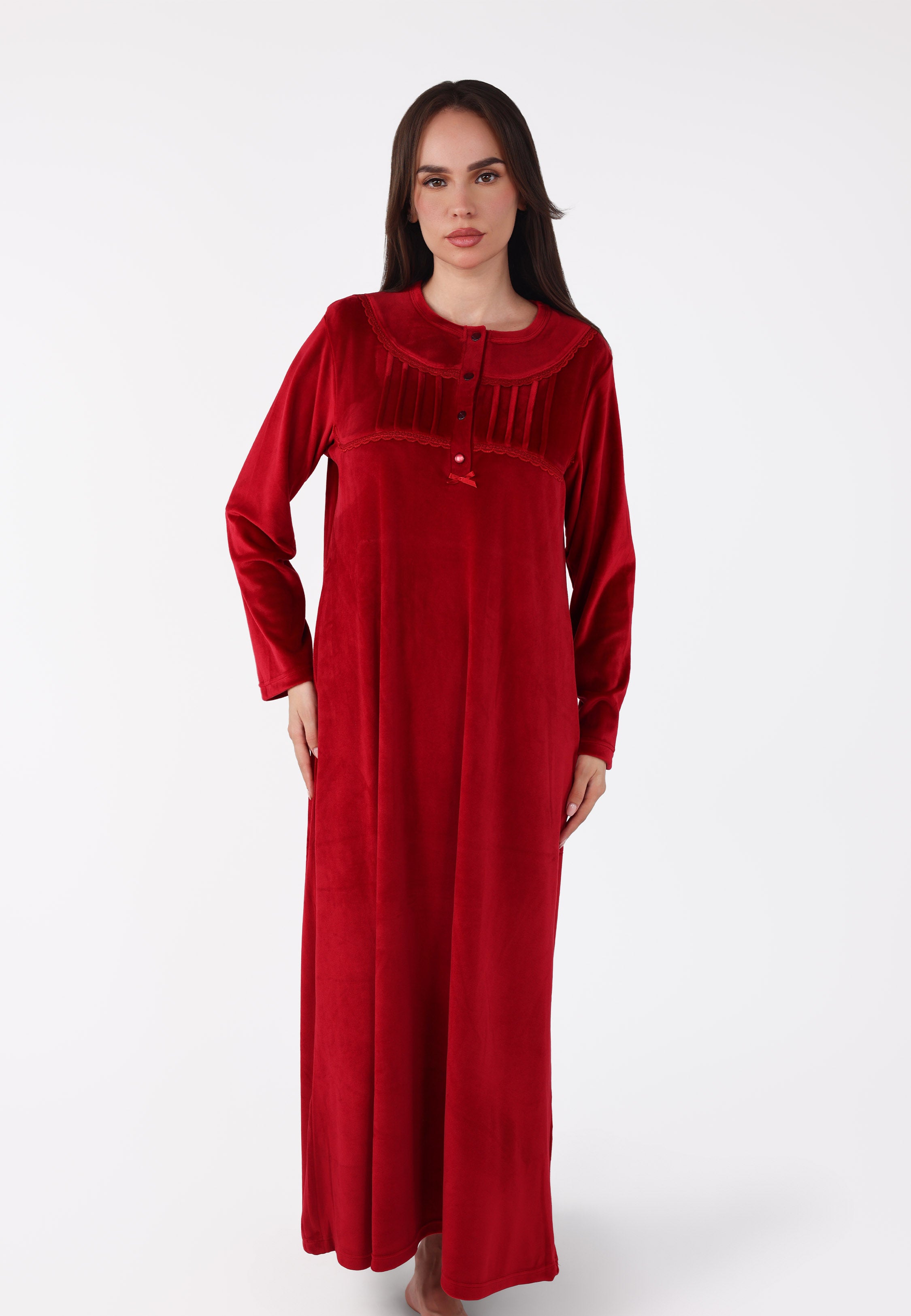 Robe de nuit longue en velours doux