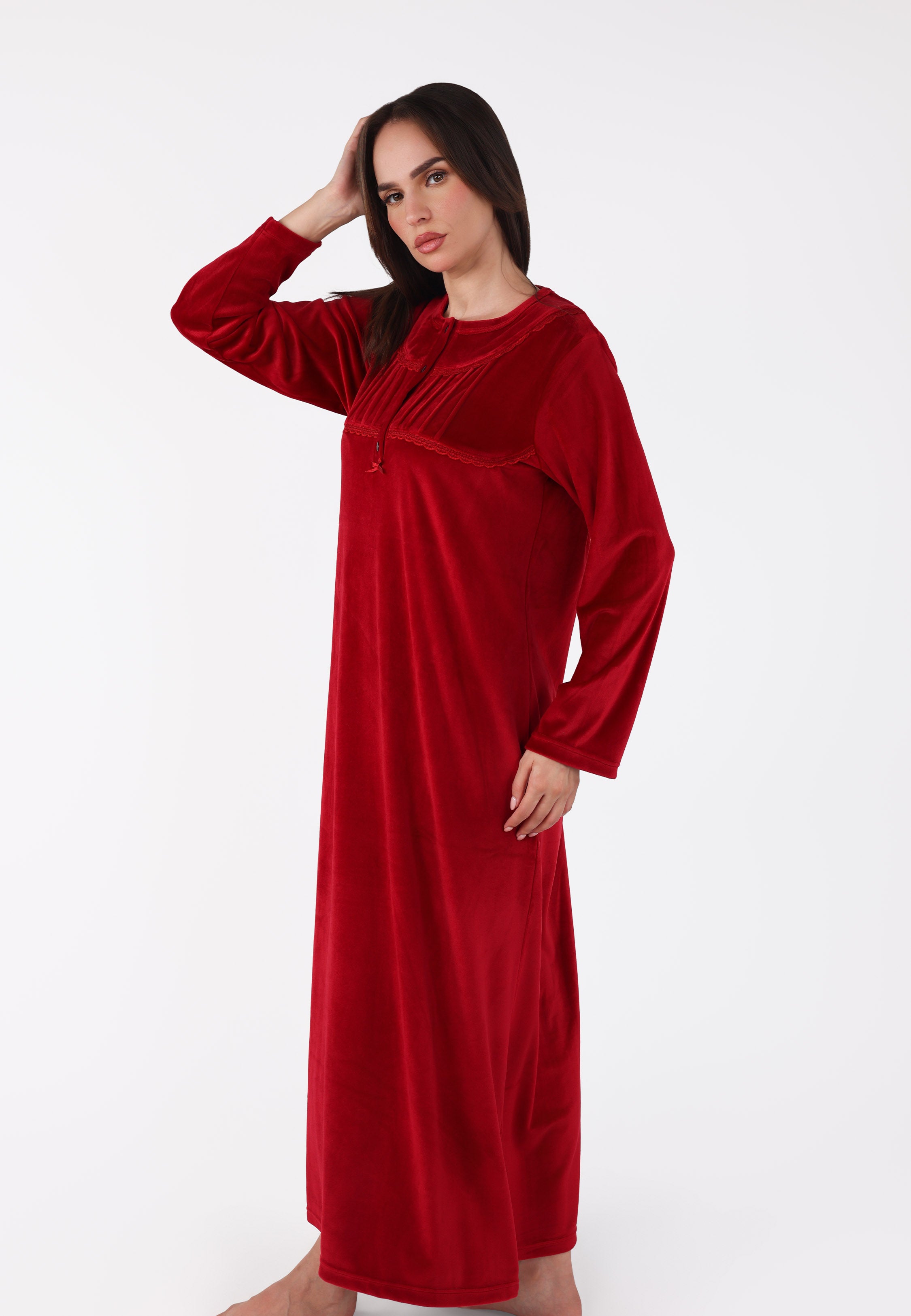 Robe de nuit longue en velours doux