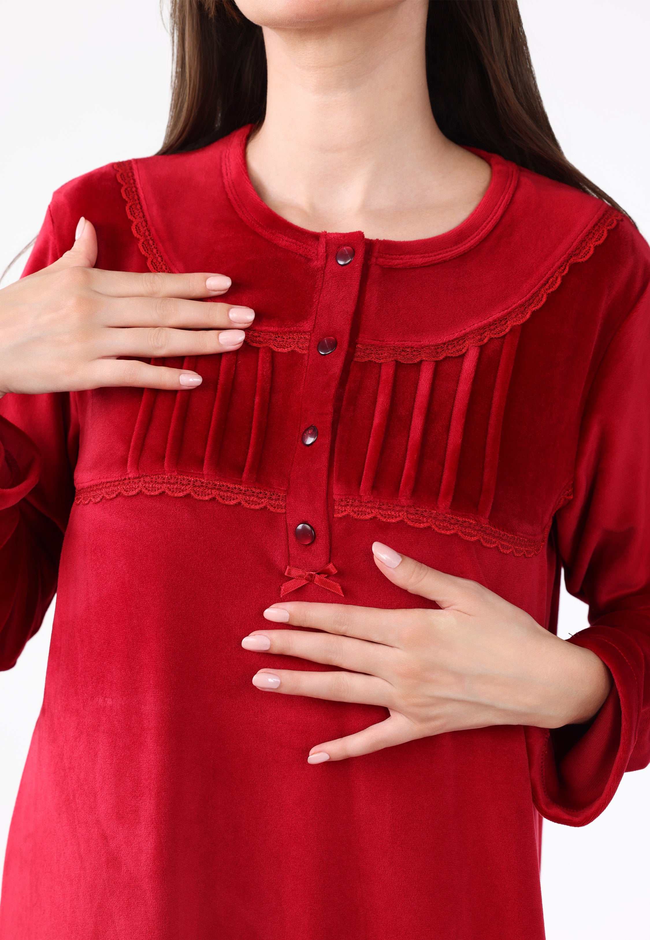 Robe de nuit longue en velours doux