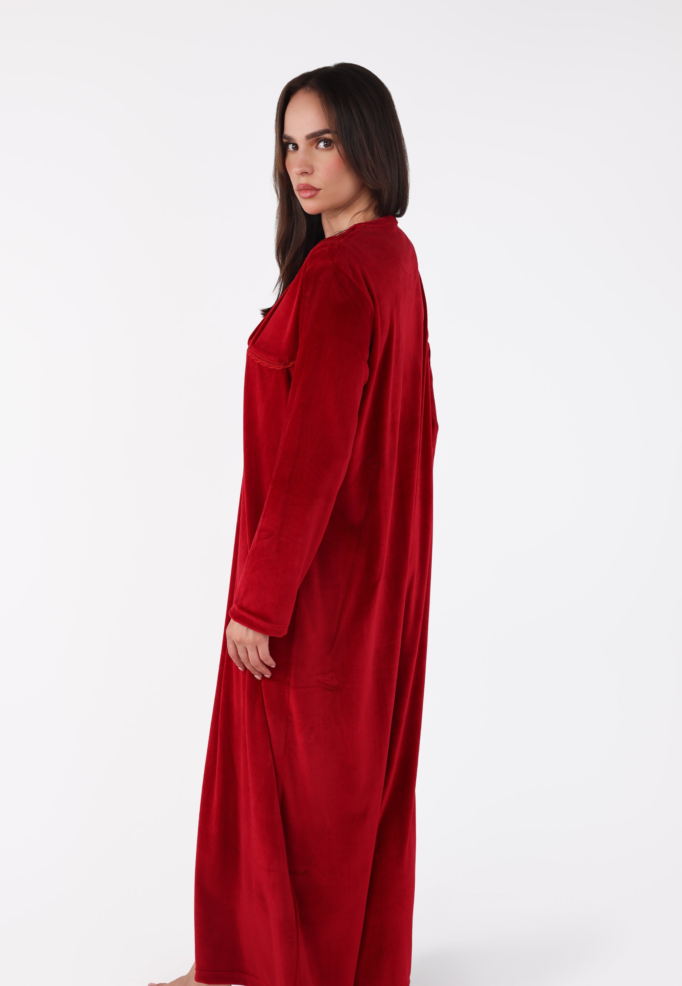 Robe de nuit longue en velours doux