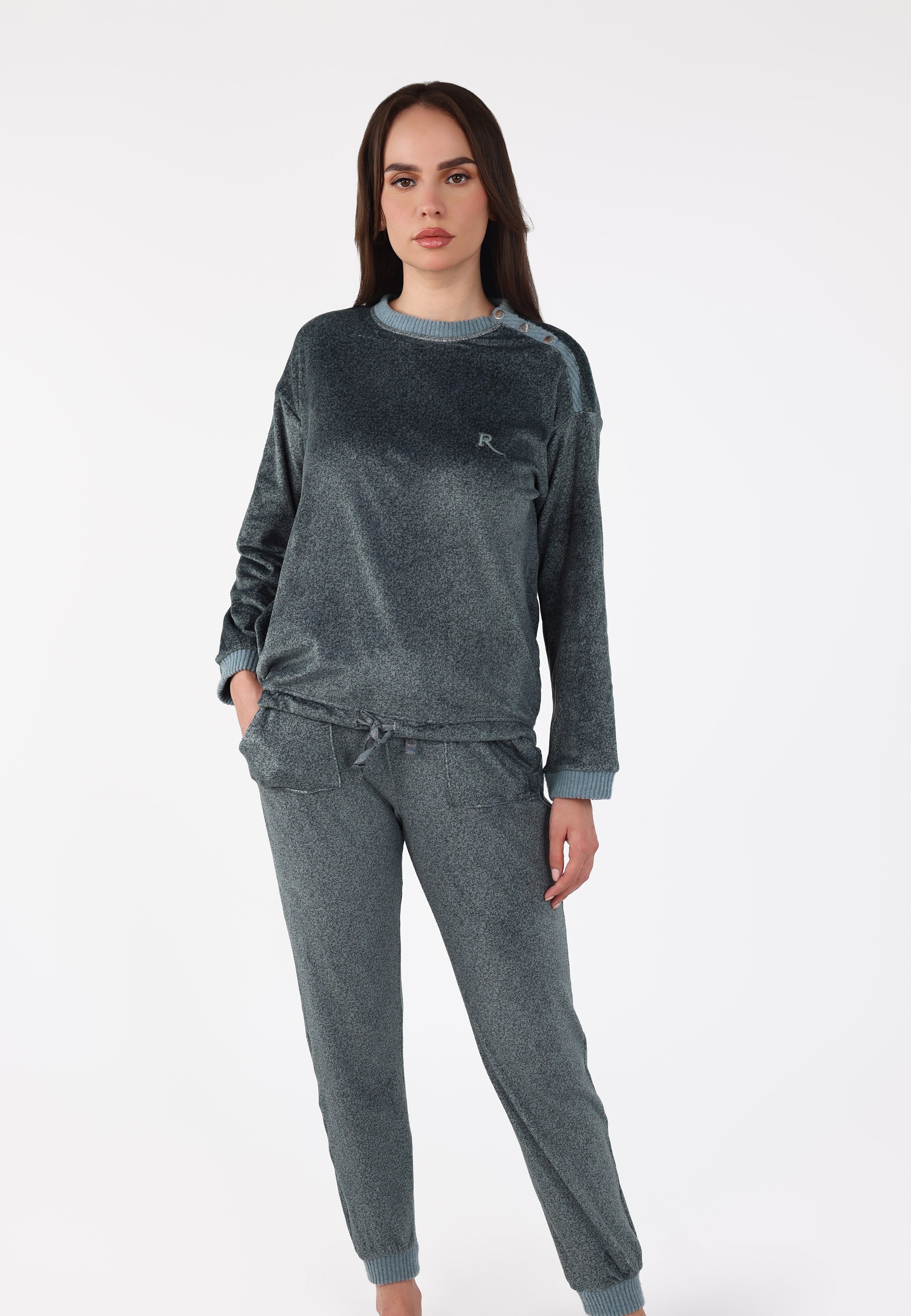 Ensemble pyjama à boutons épaule | Collection Velvet MLC