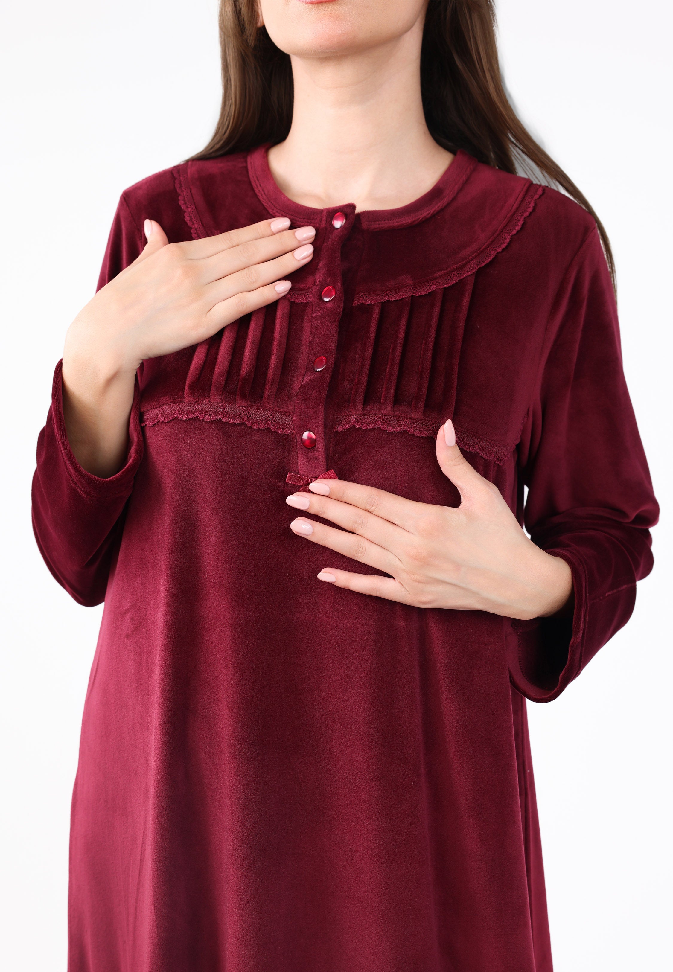 Robe de nuit longue en velours doux