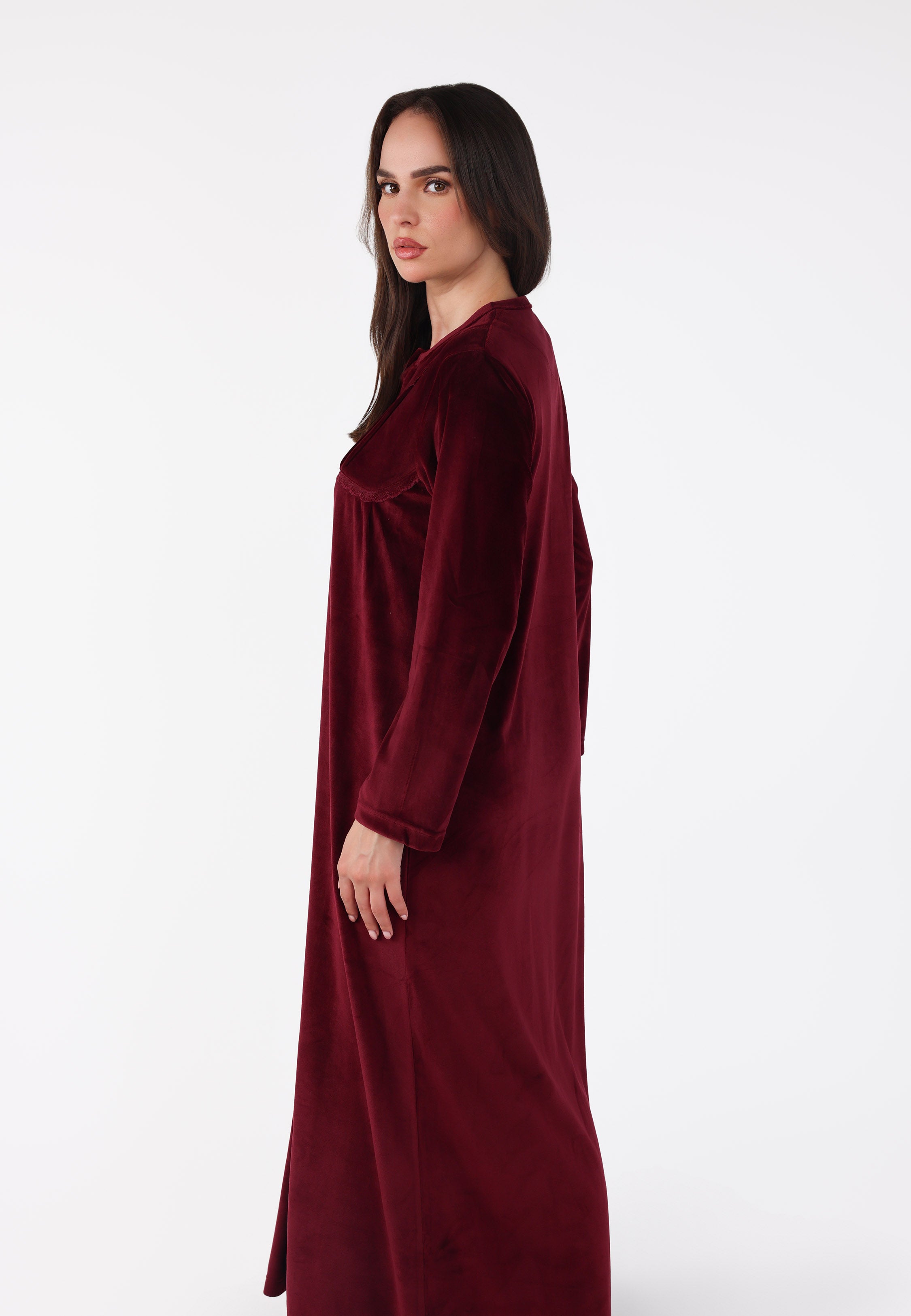 Robe de nuit longue en velours doux