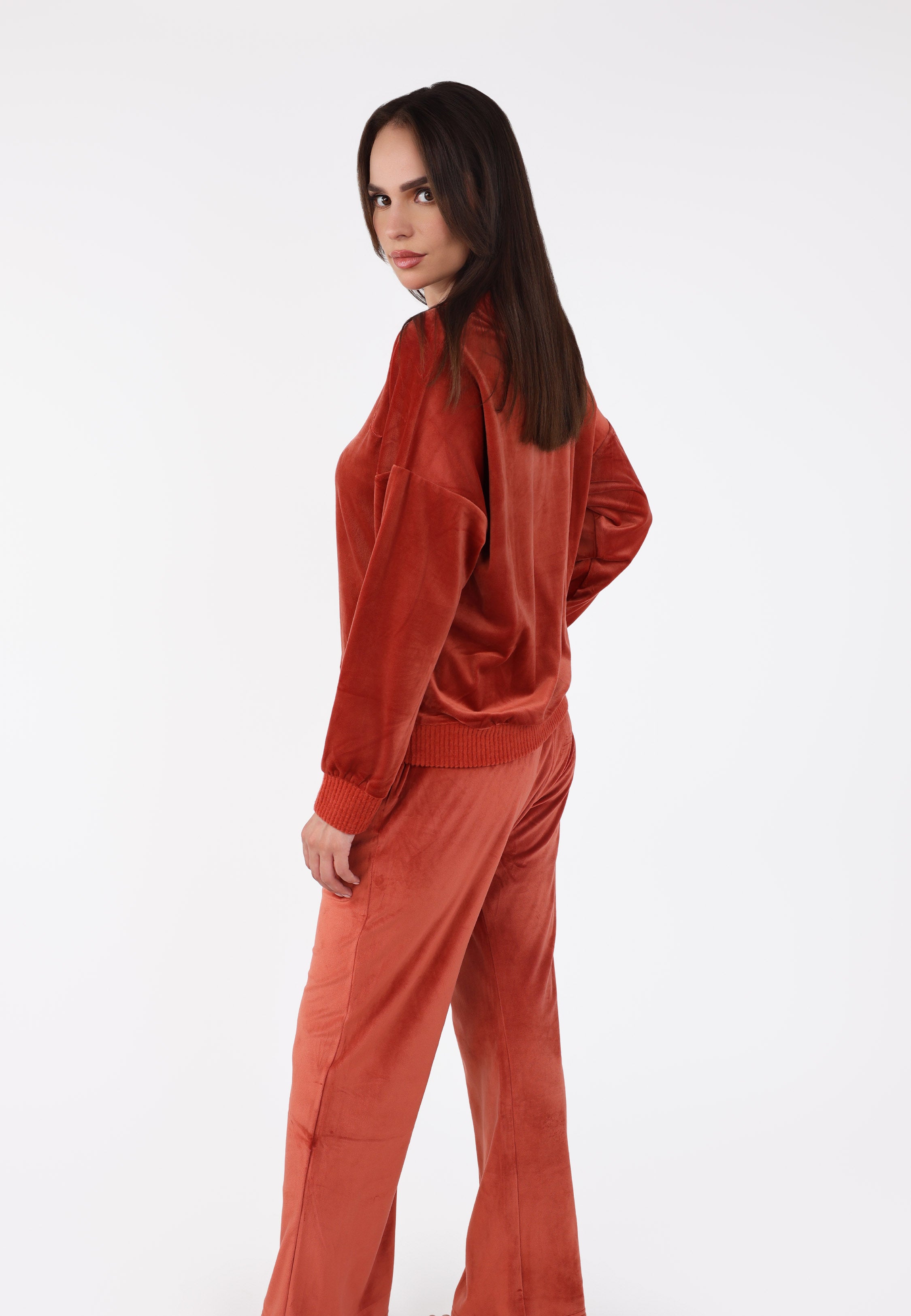 Pyjama col V à pantalon évasé | Collection Velvet MLC