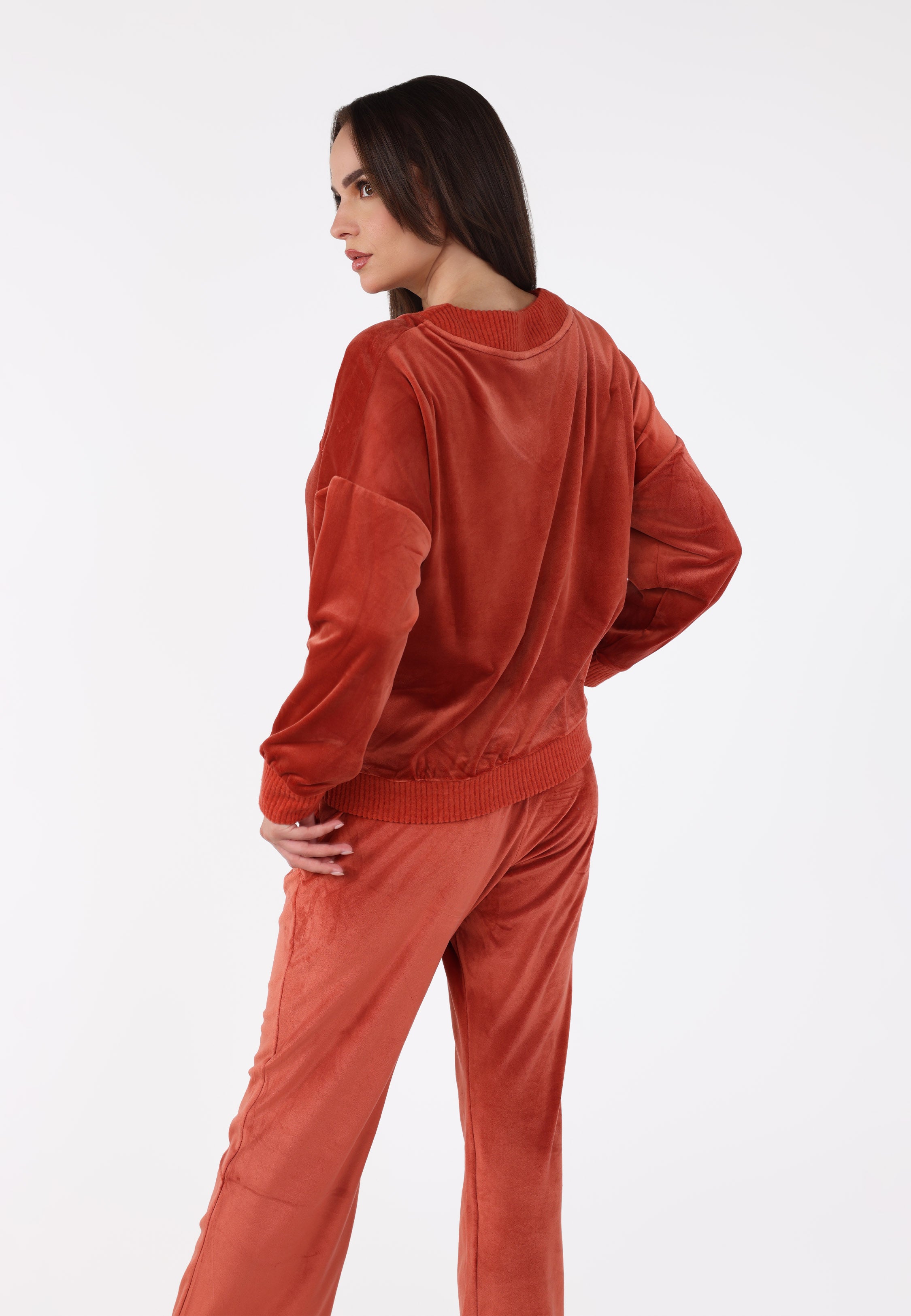 Pyjama col V à pantalon évasé | Collection Velvet MLC