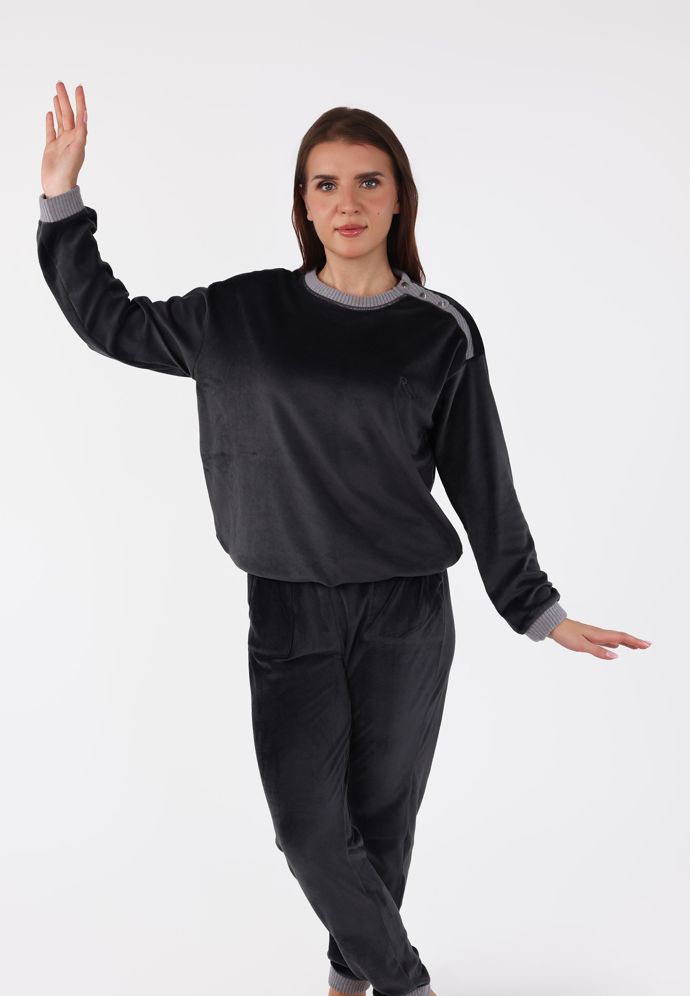 Ensemble pyjama à boutons épaule | Collection Velvet MLC