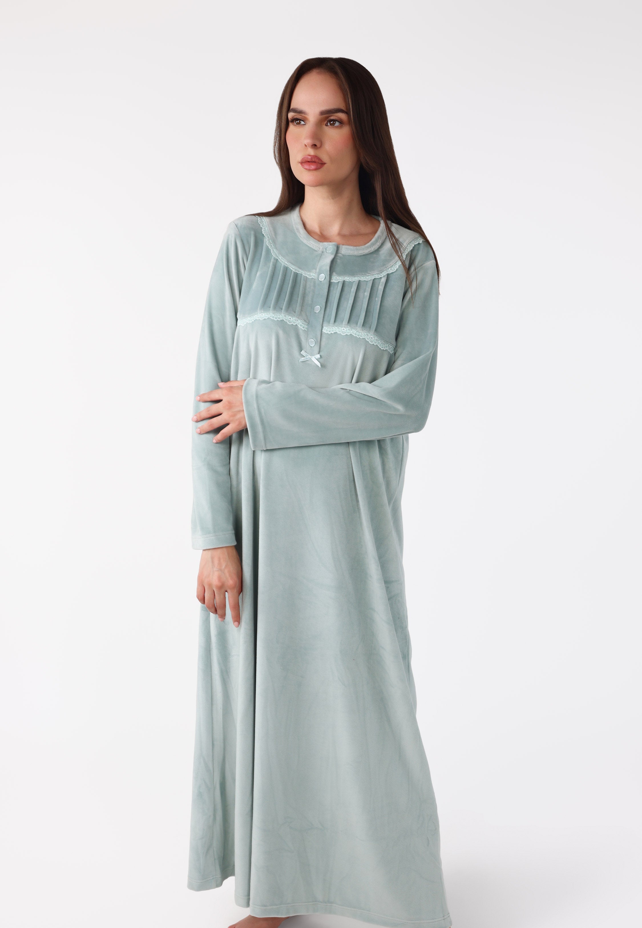Robe de nuit longue en velours doux