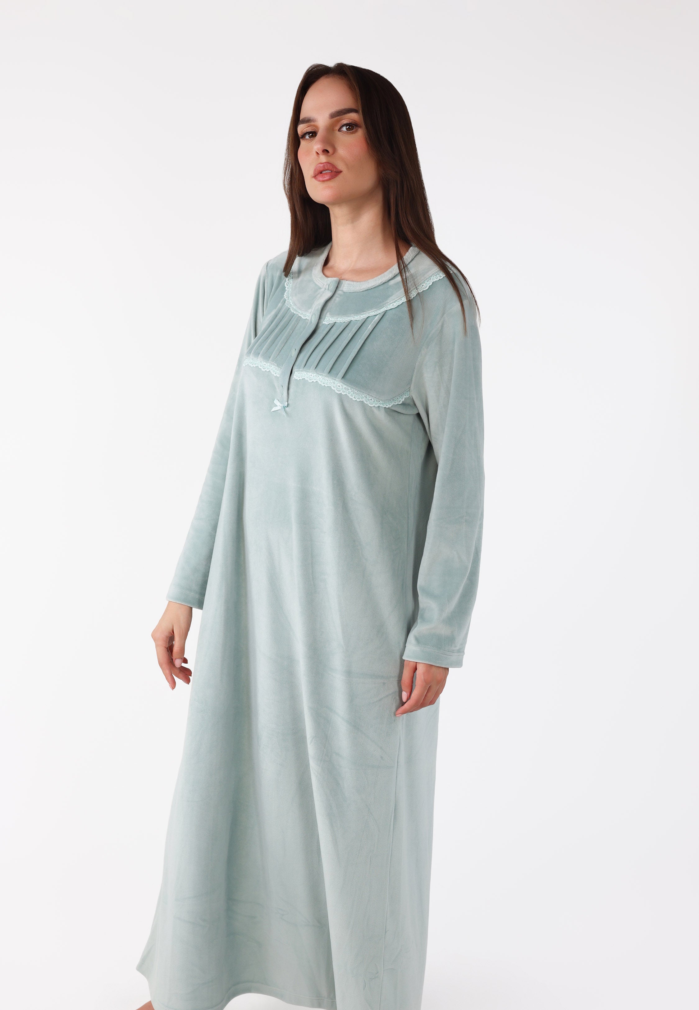 Robe de nuit longue en velours doux