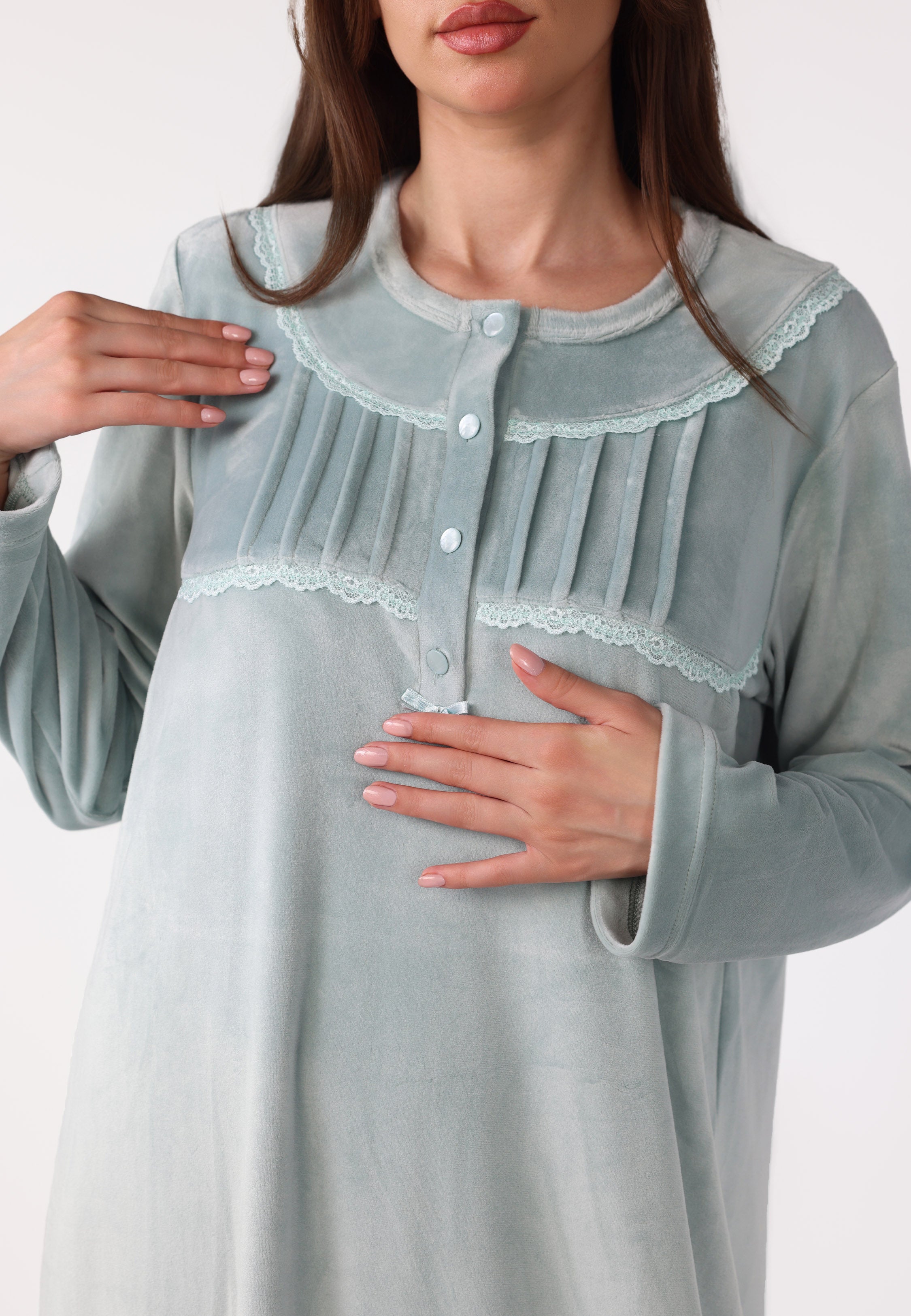 Robe de nuit longue en velours doux