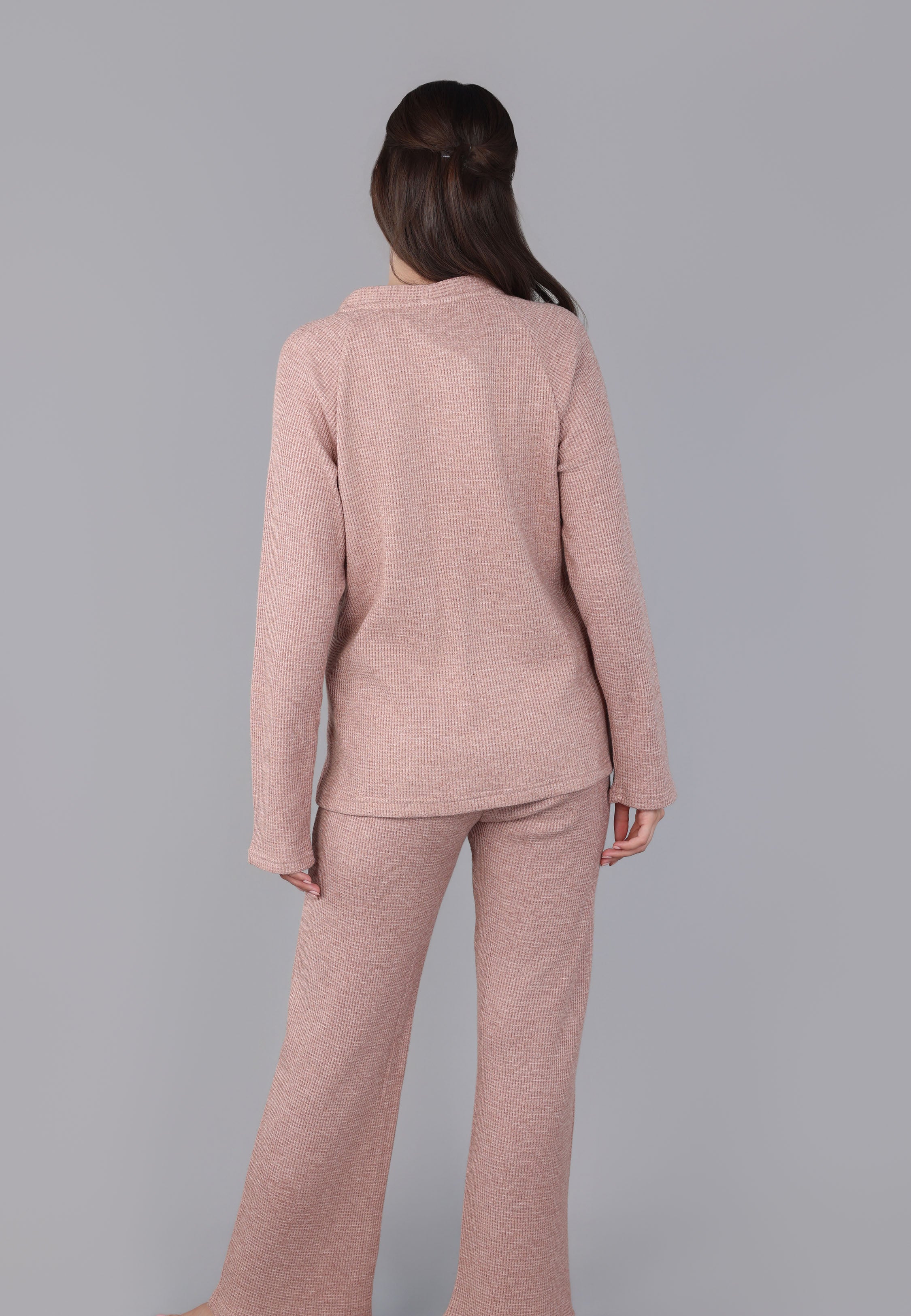 Ensemble pyjama à col V et boutons | Collection Waffle