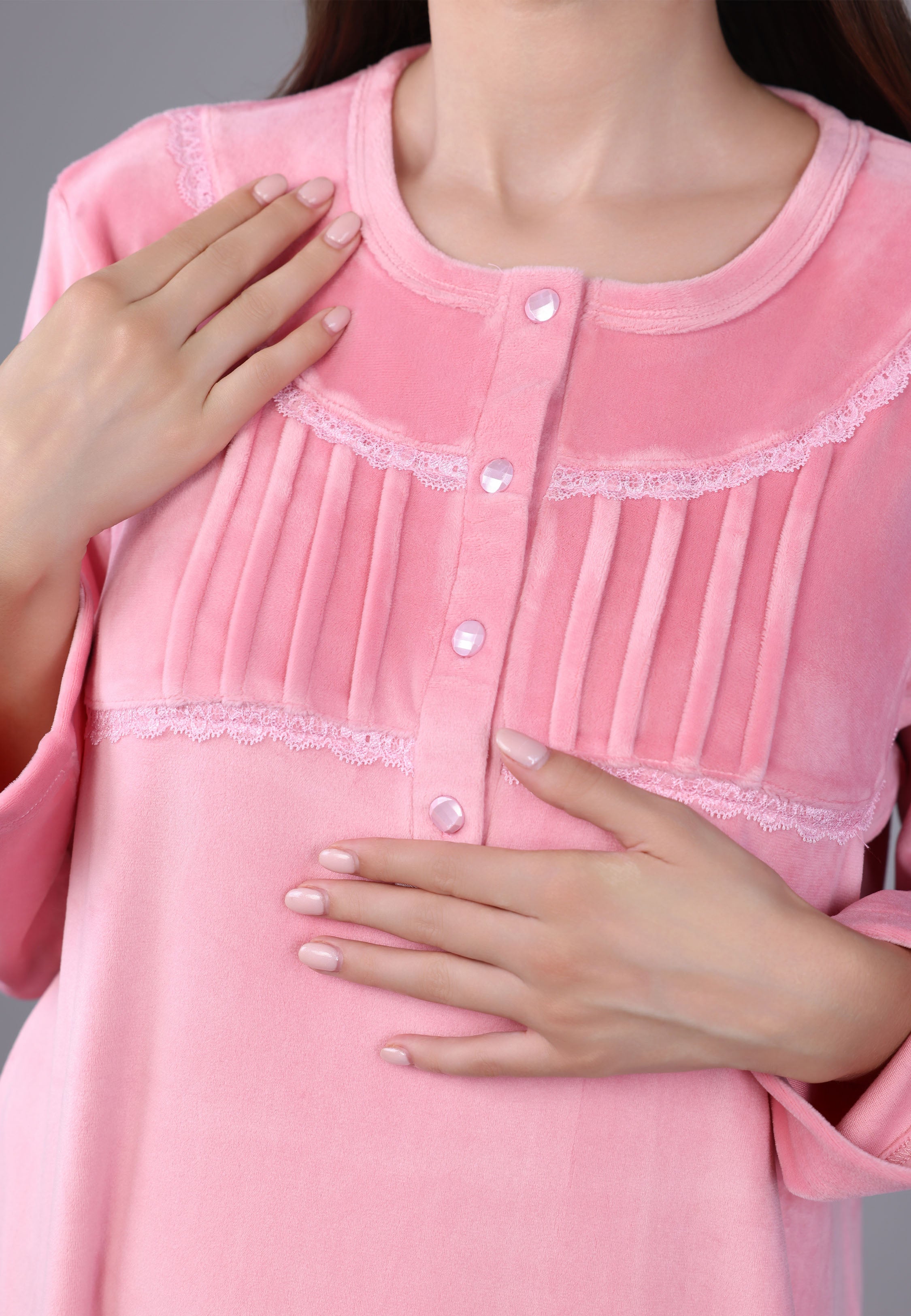 Robe de nuit longue en velours doux