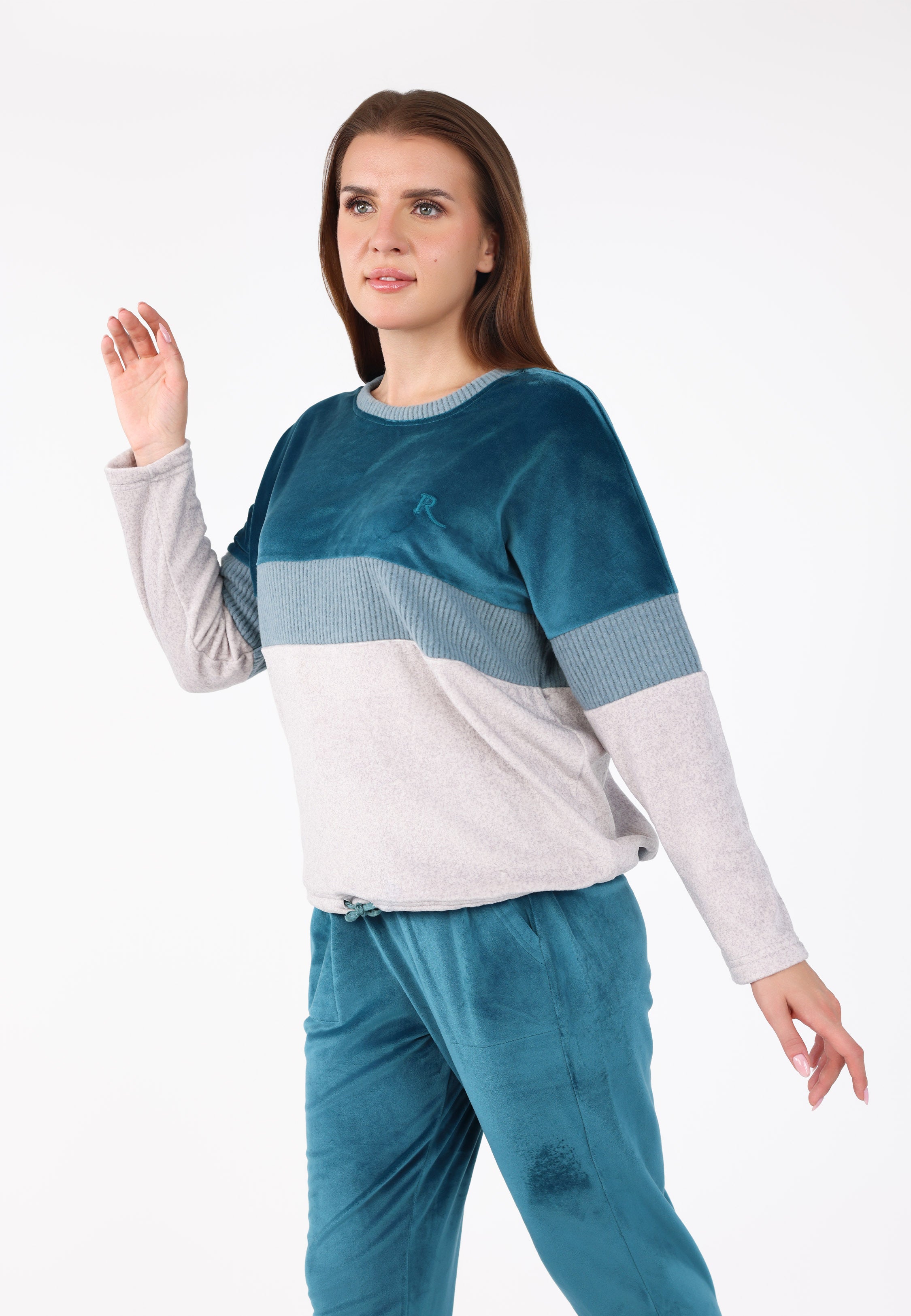 Pyjama à bandes contrastées | Collection Velvet MLC