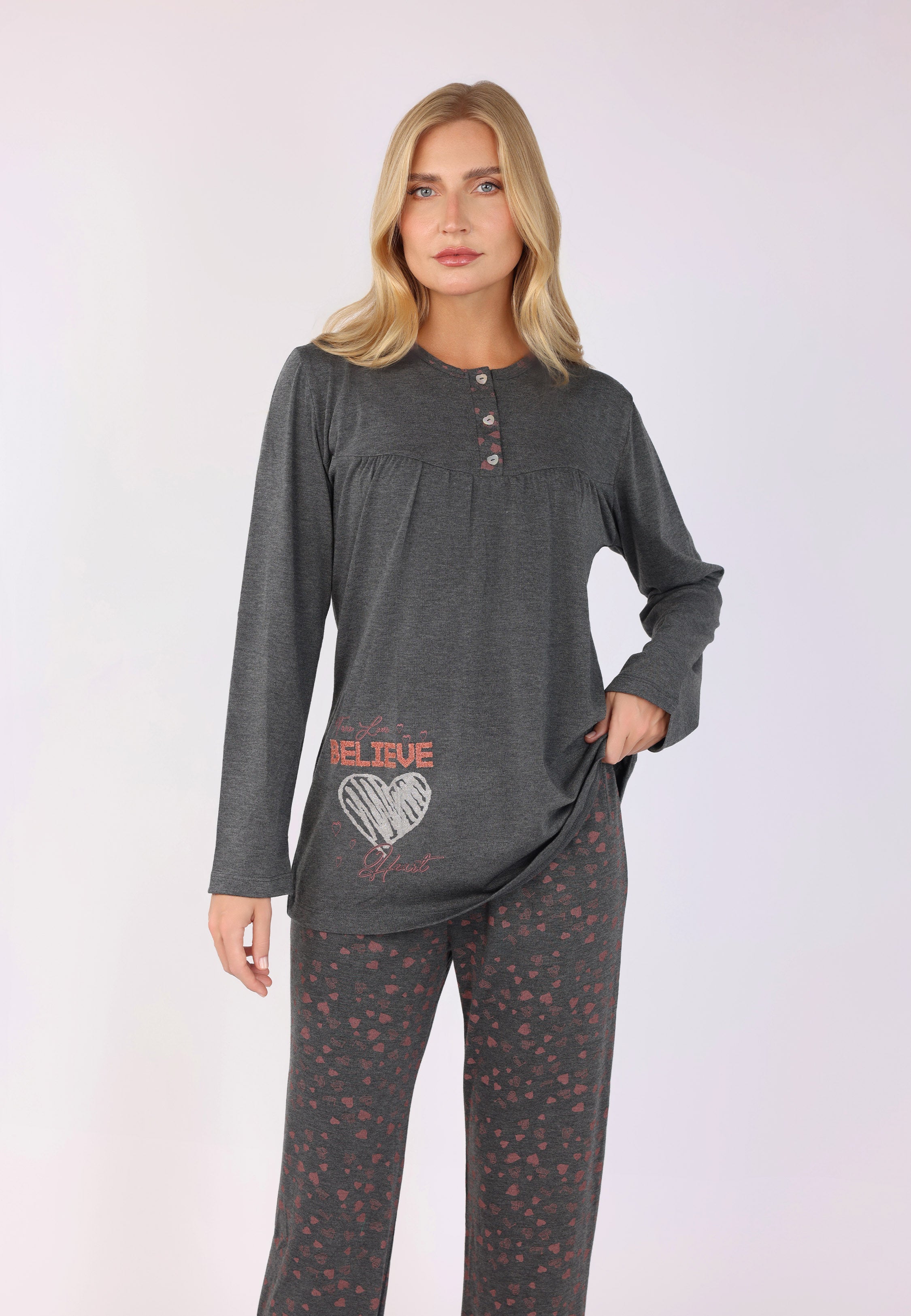 Pyjama Deux Pièces Imprimé | Collection LV SAUMON