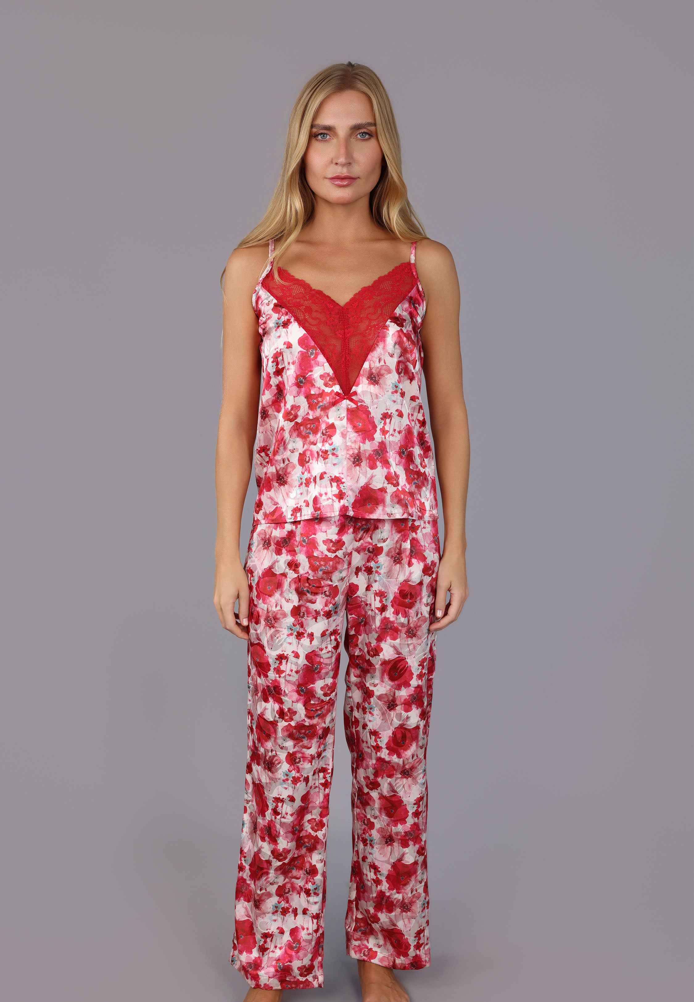 Ensemble Satiné Fleuri à Dentelle | Collection Amour Secret