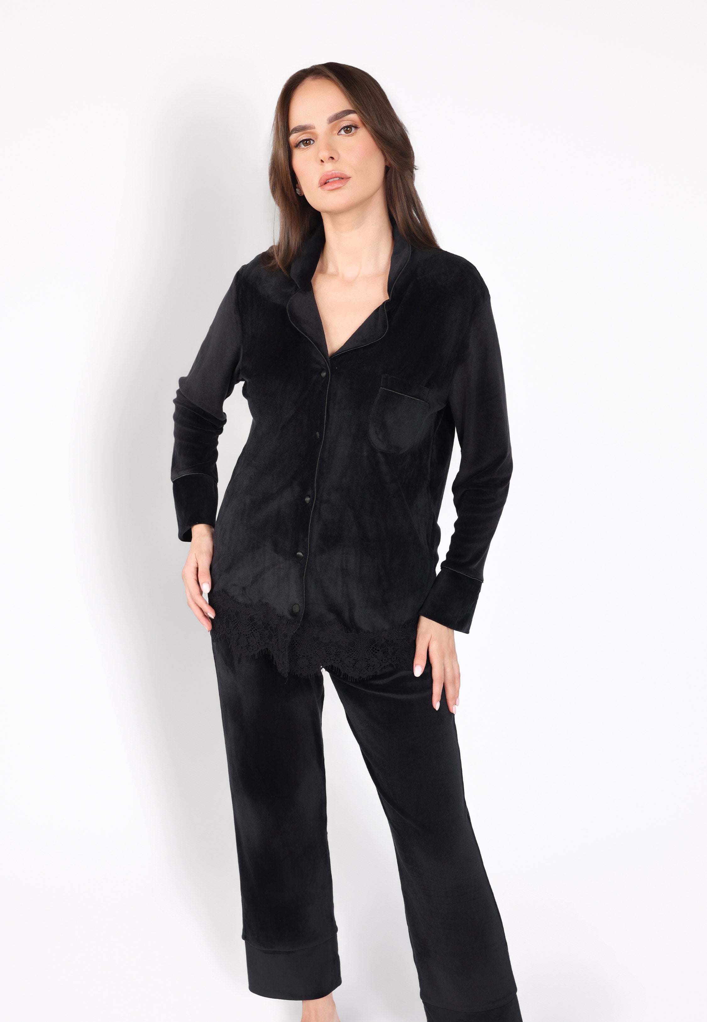 Ensemble pyjama en velours dentelle | Collection Permanent Velour