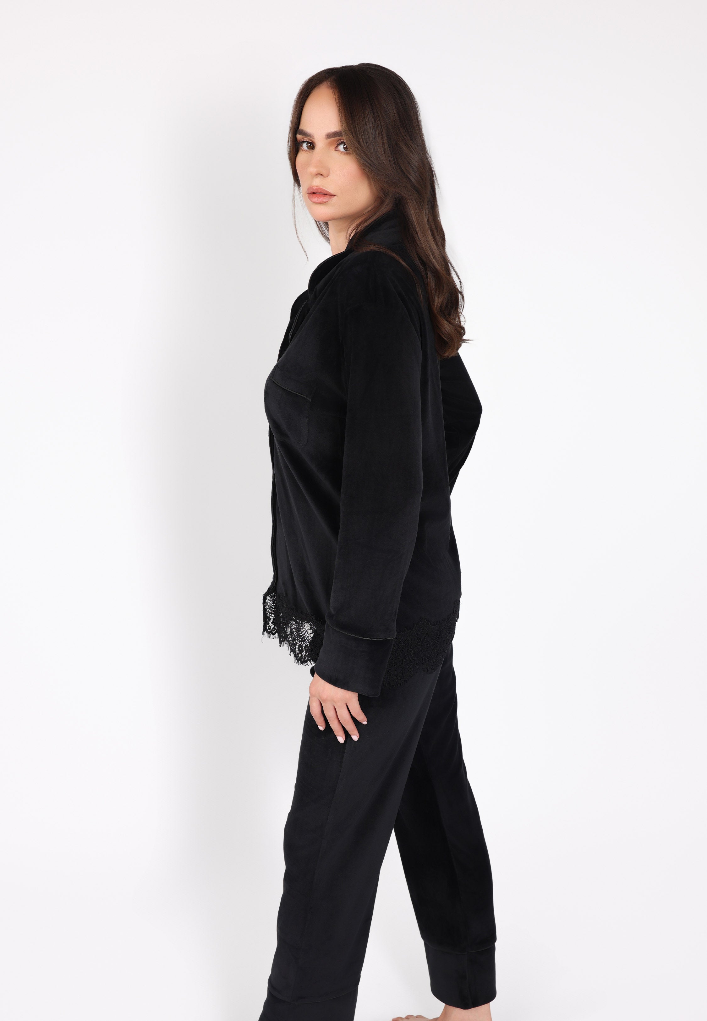 Ensemble pyjama en velours dentelle | Collection Permanent Velour