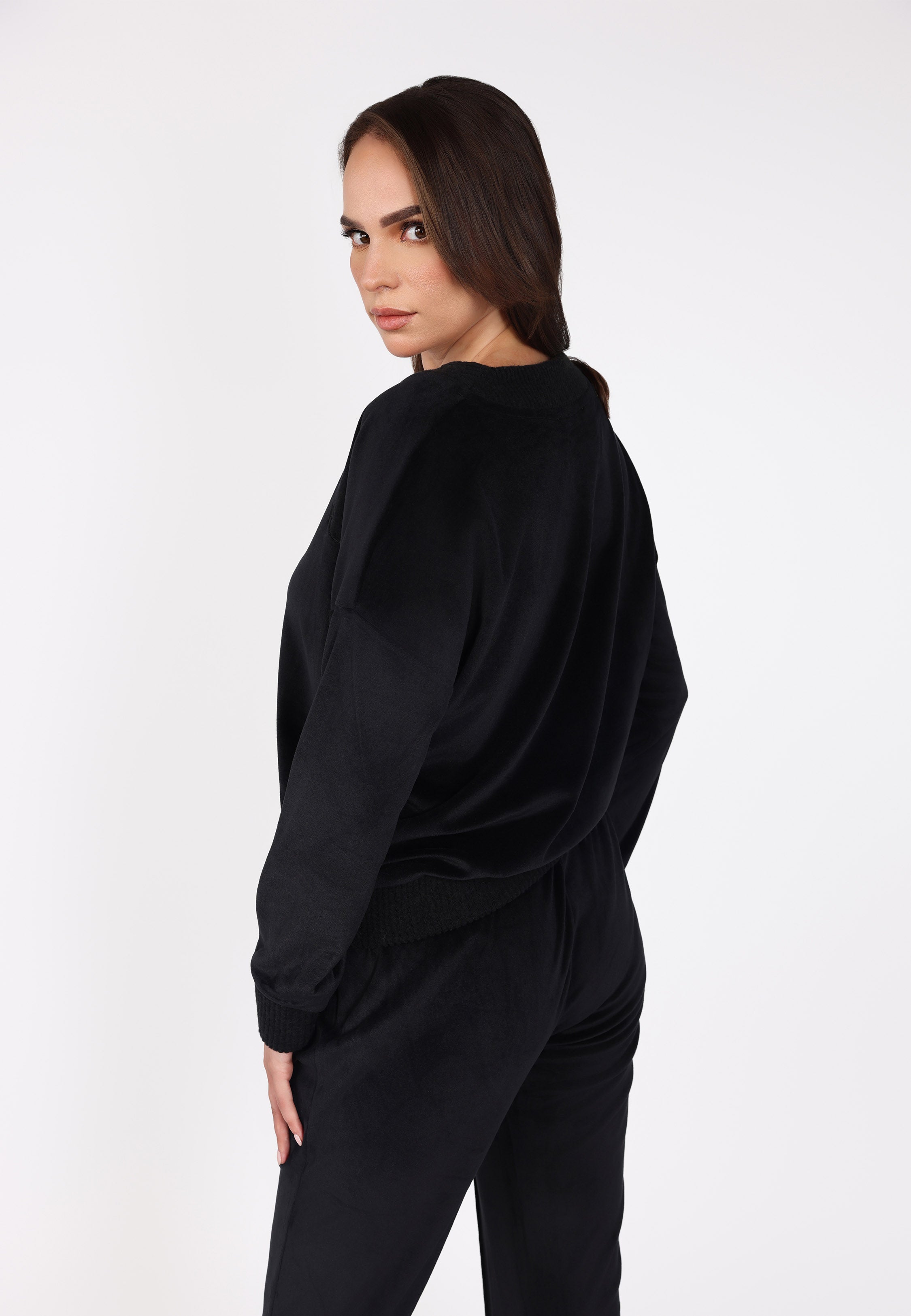 Pyjama col V à pantalon évasé | Collection Velvet MLC