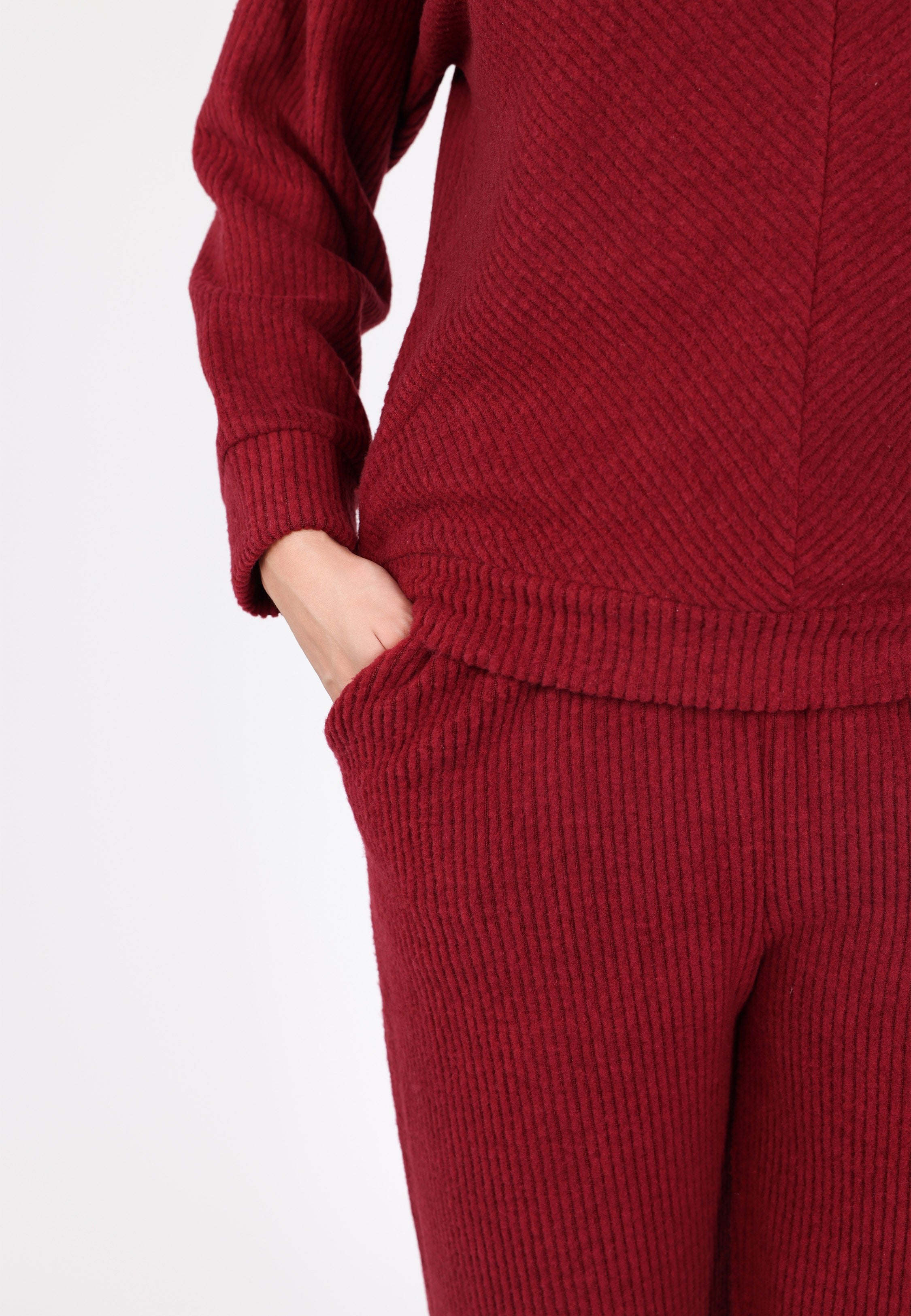 Ensemble pyjama côtelé col V