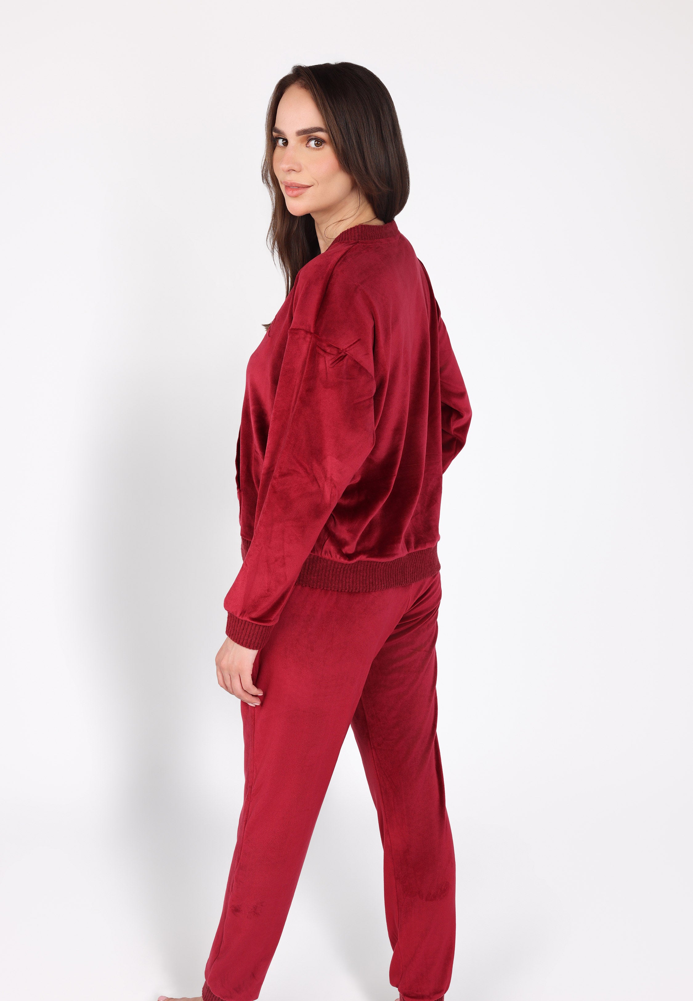 Ensemble pyjama col V à poche | Collection Velvet MLC