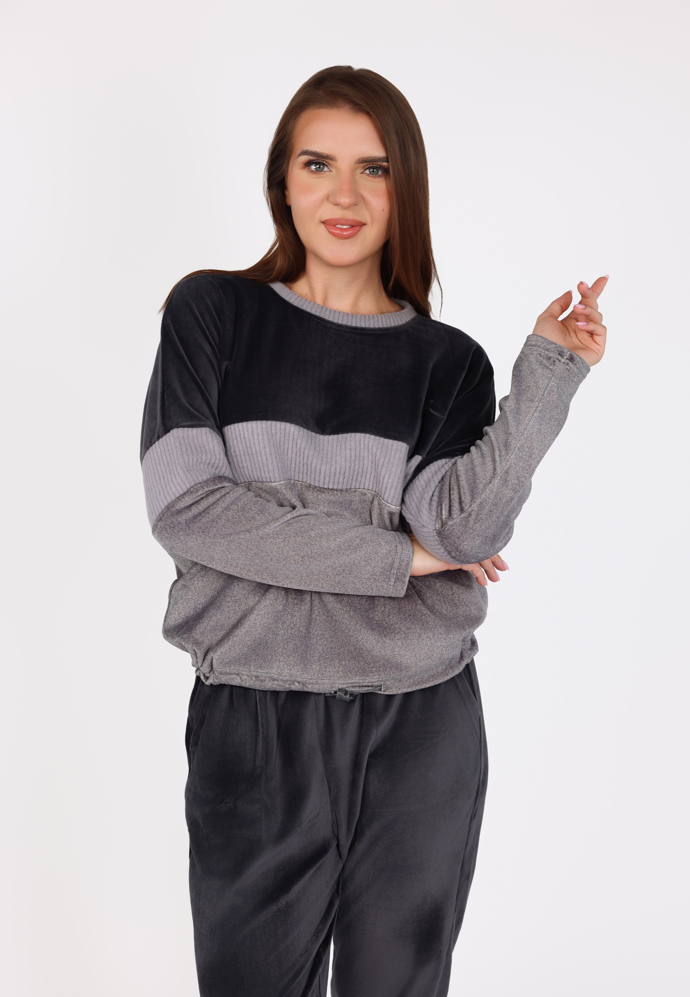 Pyjama à bandes contrastées | Collection Velvet MLC